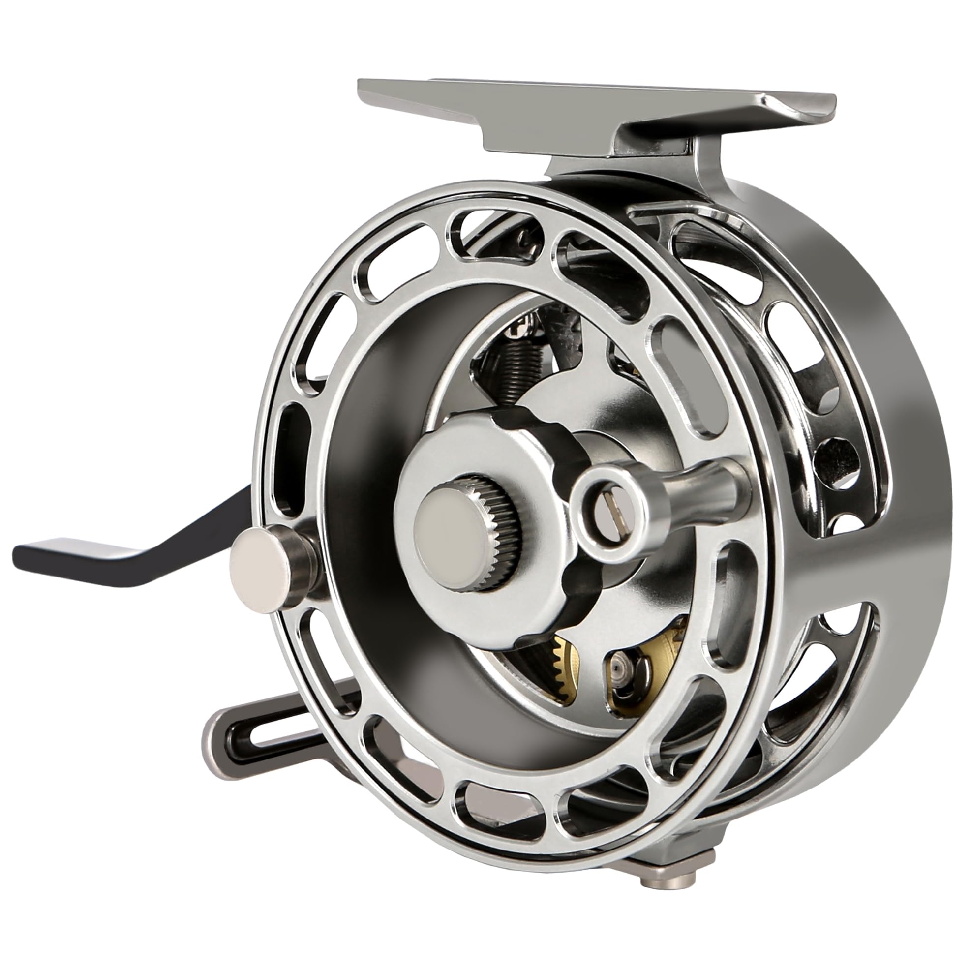Bigchub Semi-Automatic Fly Fishing Reel, Quick Line Retrieval, Adjustable Drag, Quick Spool Removal, For Freshwater Lake Stream Pond Fishing, Cnc Machined Aluminum