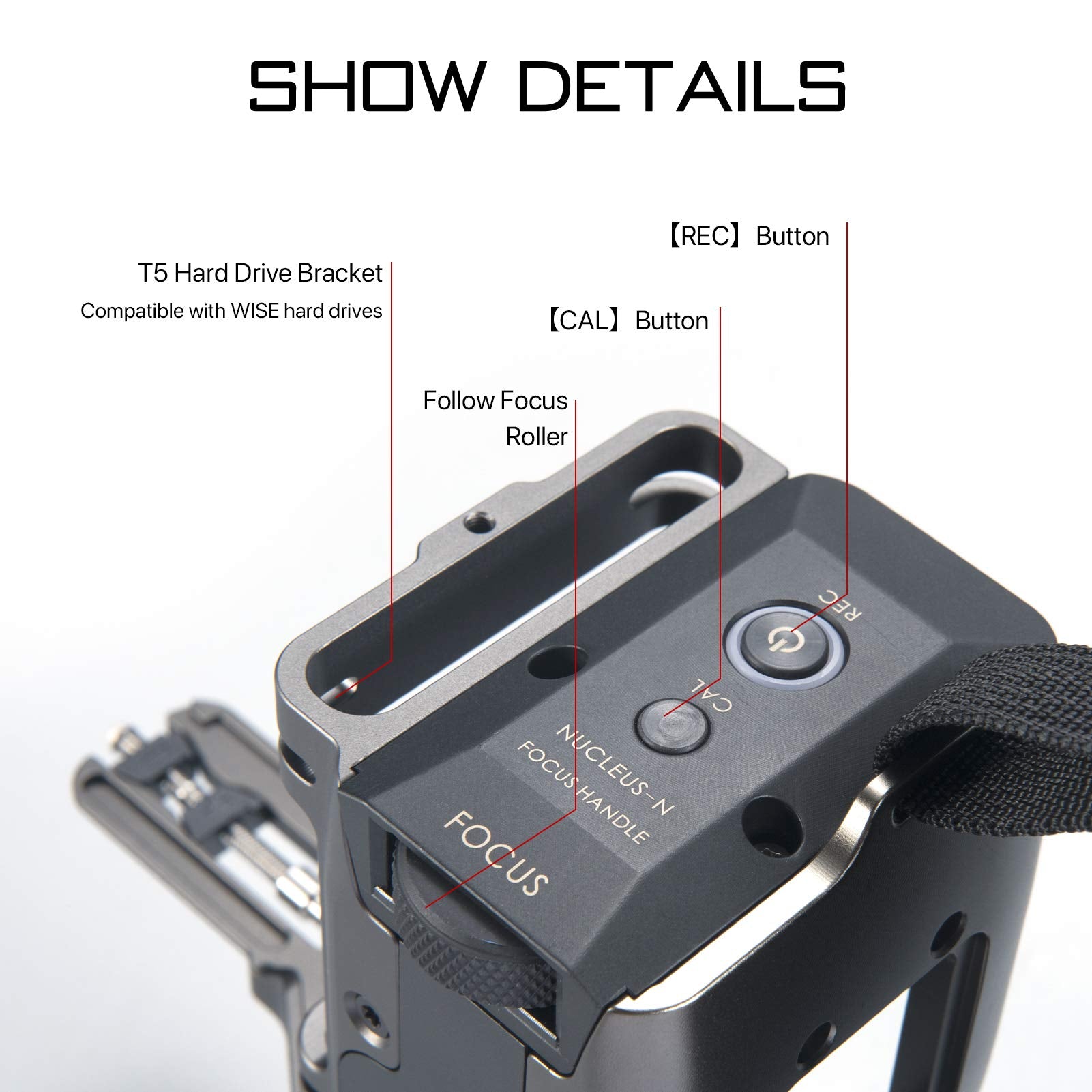 Tilta Tiltaing Side Focus Handle Type I (F970 Battery)  Compatible With Tiltaing Camera Cages For Bmpcc 4K/6K, Gh Series, Nikon Z6/Z7, A6, Xt3/Xt4  Gray