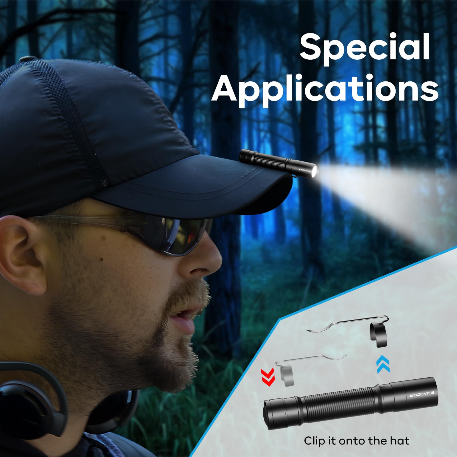 Euarder Mini Flashlight, Super Bright Small Tactical Flashlight, Ultra-Compact Powerful Flashlight, High Lumens Pocket Pen Light With Clip For Camping, Outdoor, Emergency