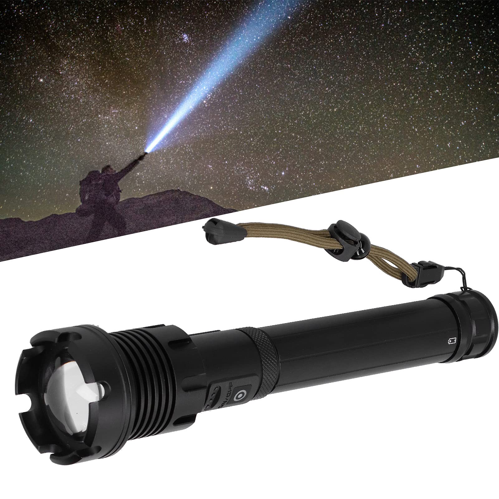 Houh Rechargeable Flashlights, Rechargeable Torch 2500Lm Usb Charging For Outdoor