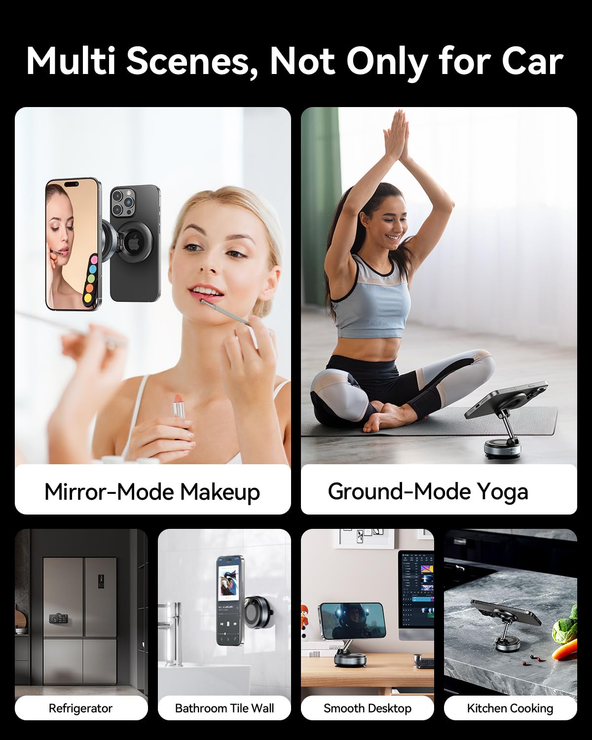 Mrglas   Vacuum Magnetic Phone Holder, For Magsafe Suction Cup Phone Mount Car Truck Accessories For Women Men [89+Lbs Suction & 2800Gf Magnetic] Fathers Day For , 360° Adjustable