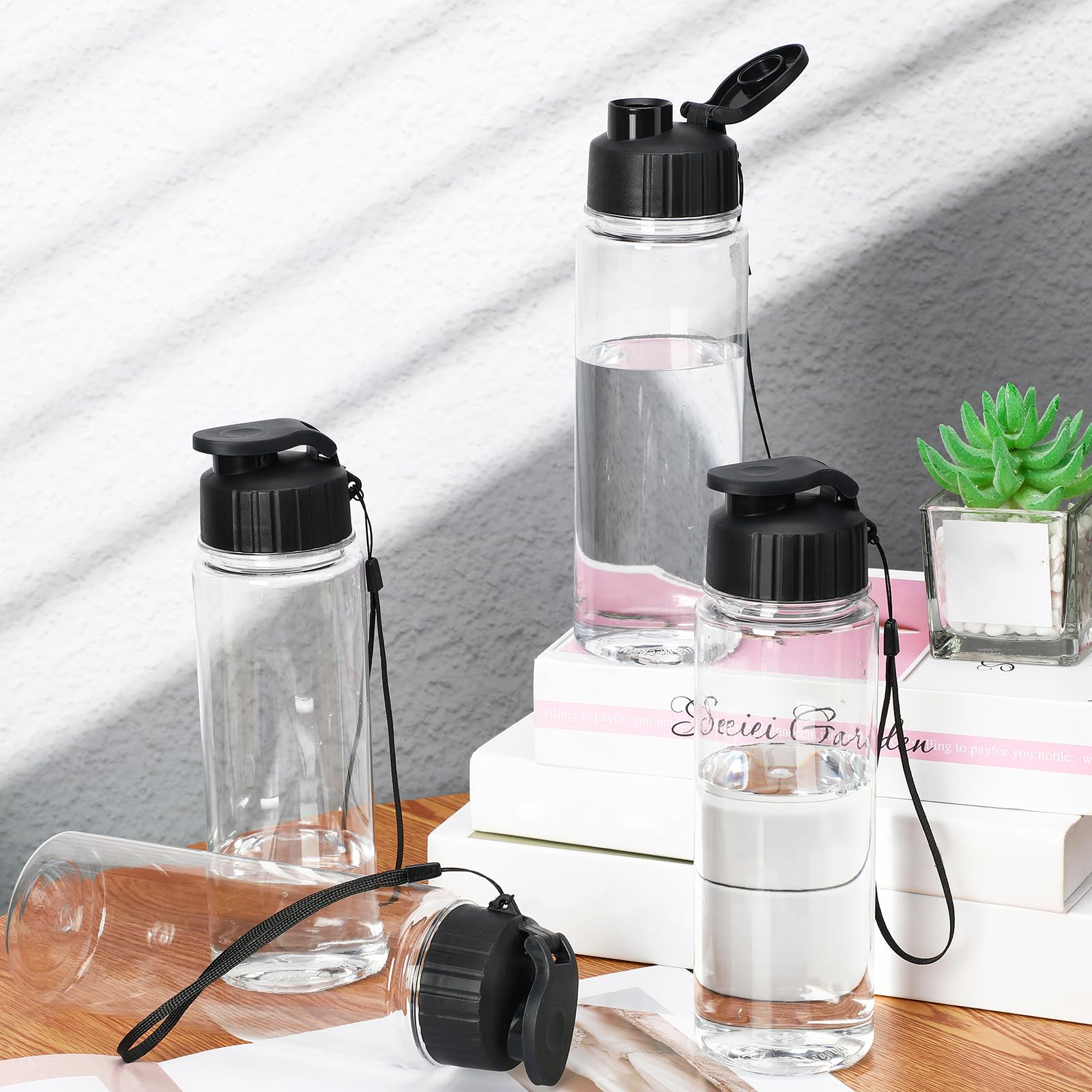 Mifoci 20 Pieces Water Bottle Bulk 17 Oz Plastic Water Bottles Bulk Gym Sports Adults Reusable