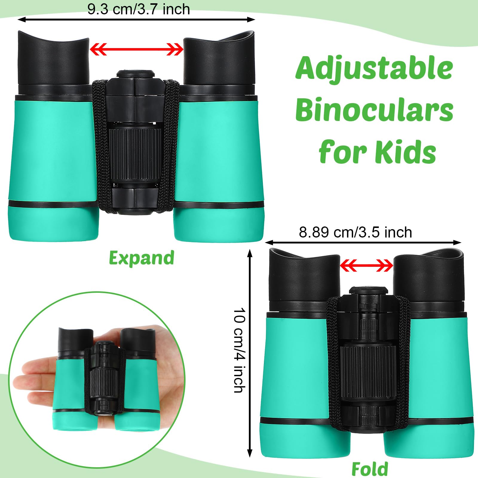 Hiboom 8 Pack Kid Binoculars Set Shockproof Folding Mini Compact Binoculars Compass Magnifying Glass For 3-12 Years Boys Girls Kids Bird Watching Camping Outdoor Play