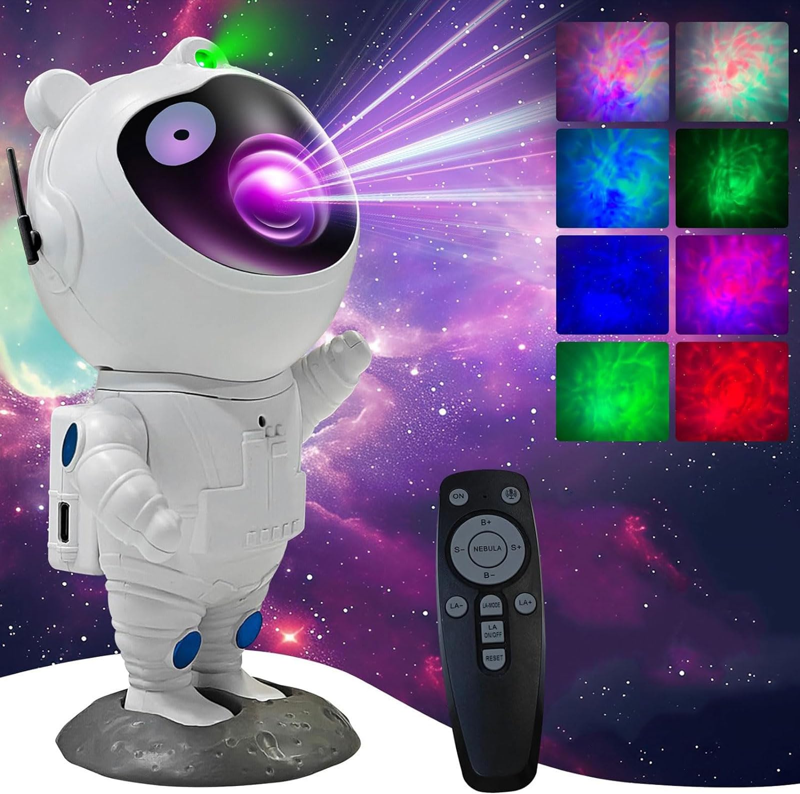 Mevolson Astronaut Galaxy Projector Space Star Projector Night Light,360° Adjustable Cute Panda Astronaut Galaxy Projector Lights Starry Nebula Ceiling Led Lamp For Bedroom Home Kids Room Decor Aesthetic