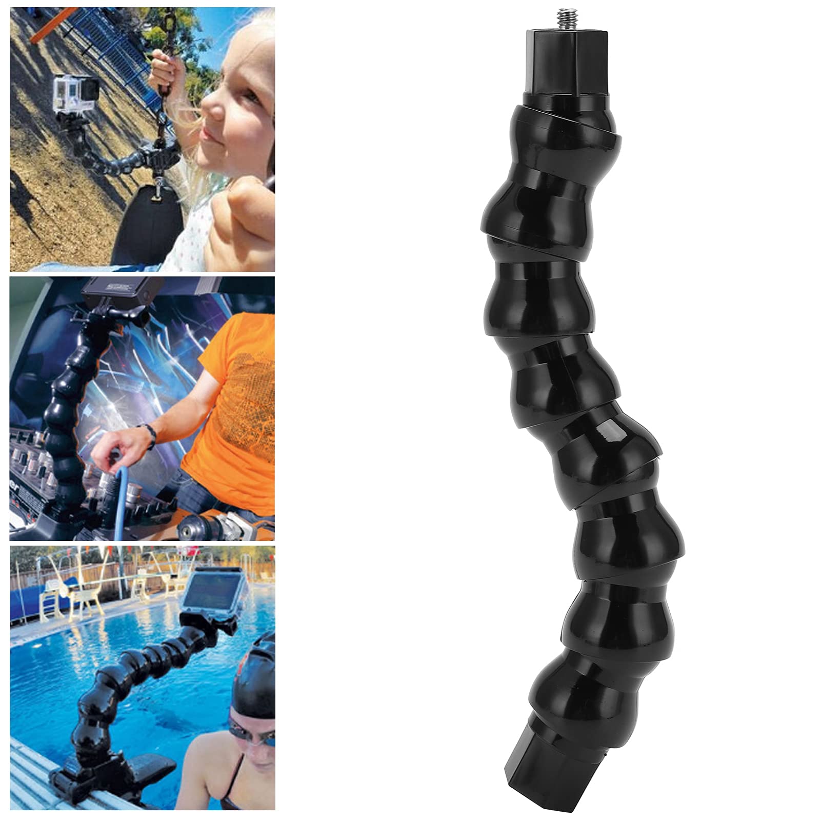 Gowenic Flexible Monopod Gooseneck Jaws Mount For Sports Camera 8 Sections