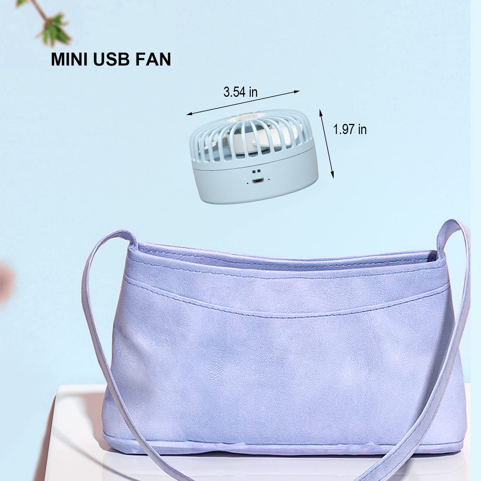 Mini Portable 3-In-1 Misting Fan With Colorful Led, Foldable, Quiet, Personal Fan For Women Men