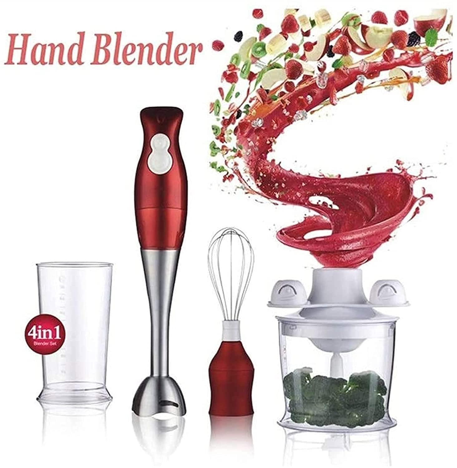 Kaabeto Multifunction Immersion Hand Blender, 4-In-1 Stick Blender With Milk Frother, Egg Whisk For Smoothies, Coffee Milk Foam, Puree Baby Food, Sauces And Soups