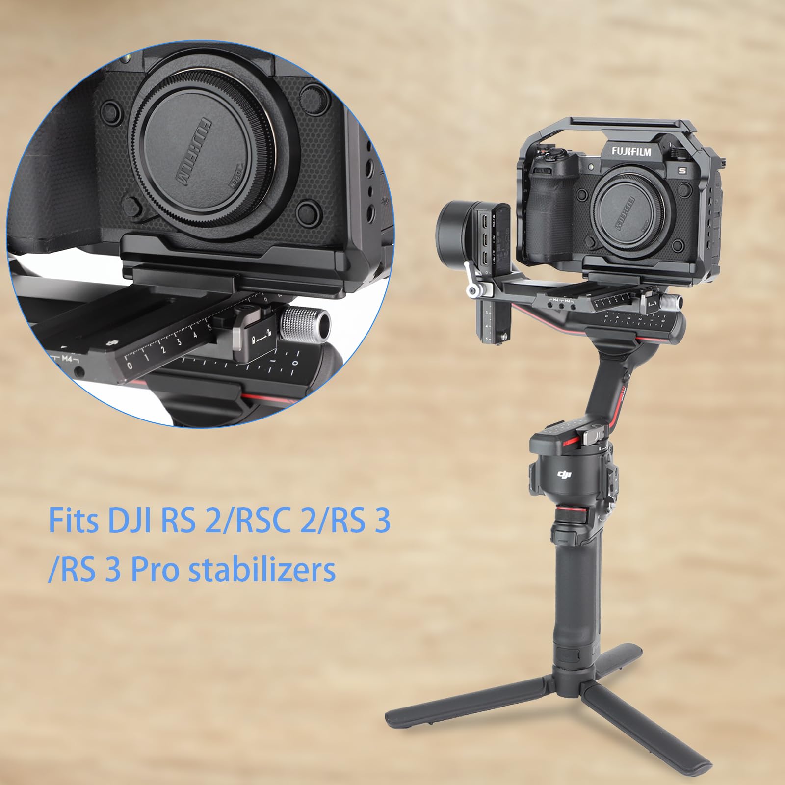 Leftfoto Xh2/Xh2S Camera Cage - Aluminum Rig With Arca Base,Nato Rail,Arri Threads Fits Dji Rs Stabilizer-For Fujifilm X-H2/X-H2S Vlog Video Shooting
