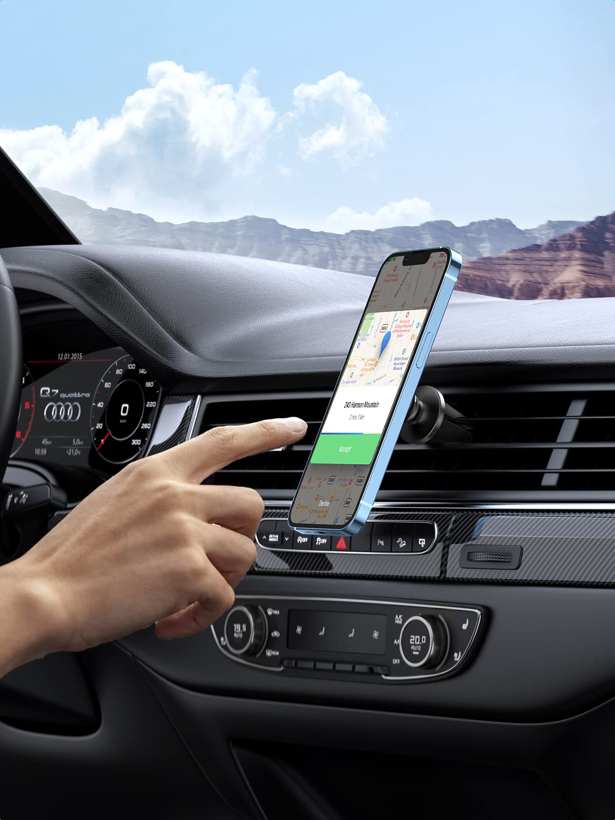 Ugreen Magnetic Phone Holder For Car Strong Magnet Cell Phone Mount Air Vent Compatible With Iphone 16 15 14 13 Pro Max Mini, Iphone 12 11 Plus Se Xs Xr 8 7 Smartphone, Black