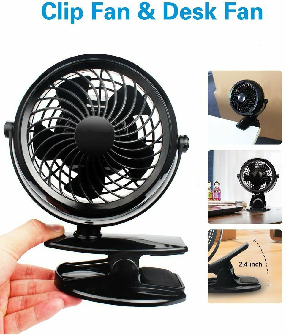 Gazeled Battery Operated Fans, Stroller Fan Battery Operated, Portable Battery Powered Fan With Clip