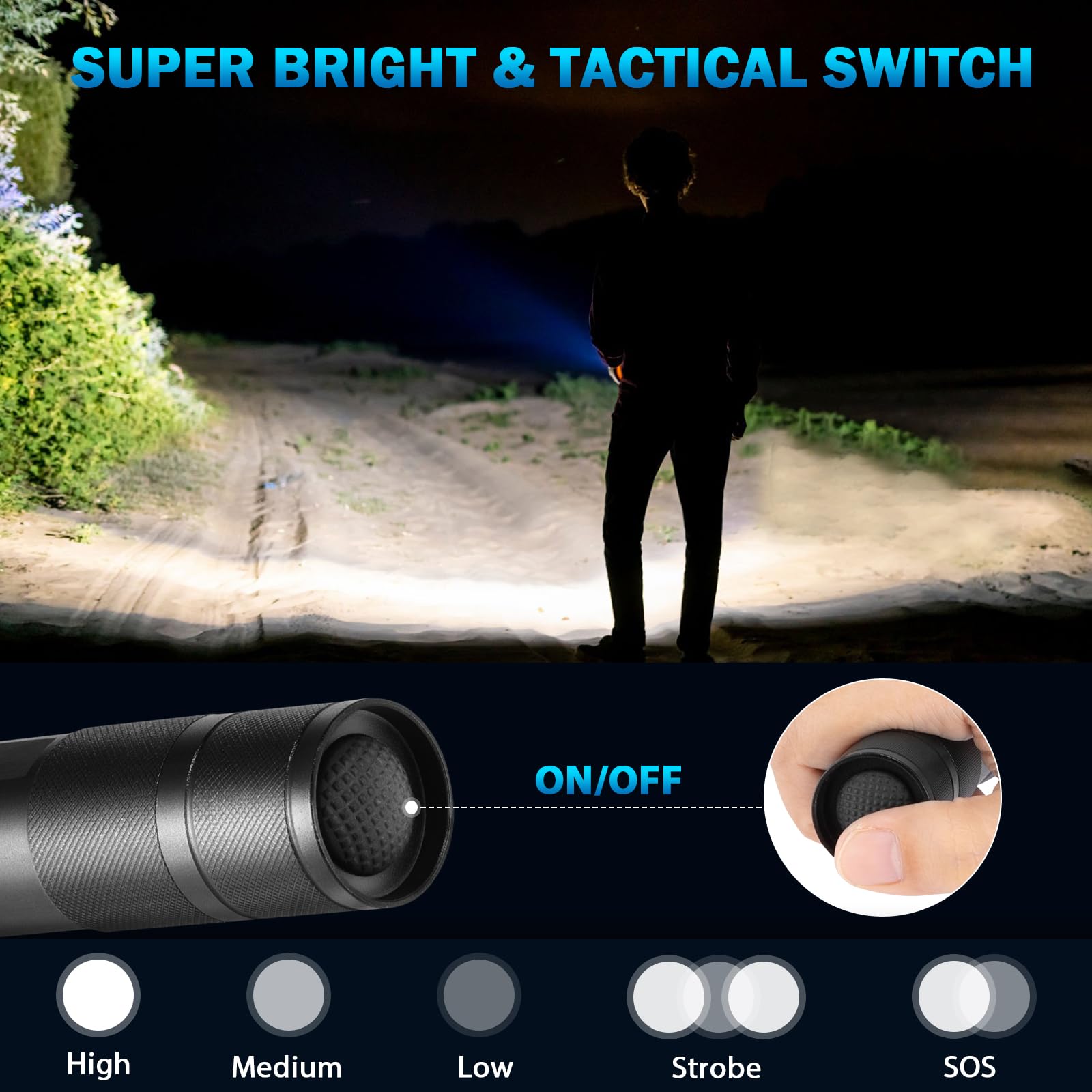 Staaricc 2Pack Led Flashlights High Lumens, 5Mode Tactical Flashlight For Home, Small Flashlights Powerful, Pocket Flashlight Bright, Adjustable Torch Light, Mini Flash Light For Emergencies Camping Outdoor