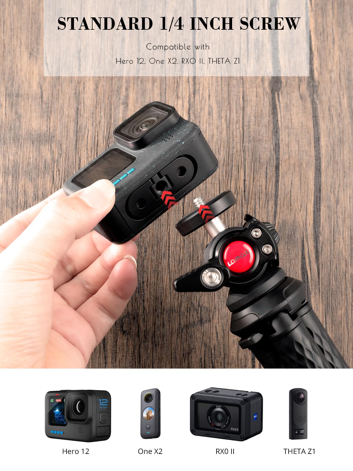 Lammcou Flexible Action Camera Tripod For Gopro Hero 11 10 9 8 Insta360, Bendable Small Mini Action Camera Gorrila Tripod - Perfect For Travel And Adventure