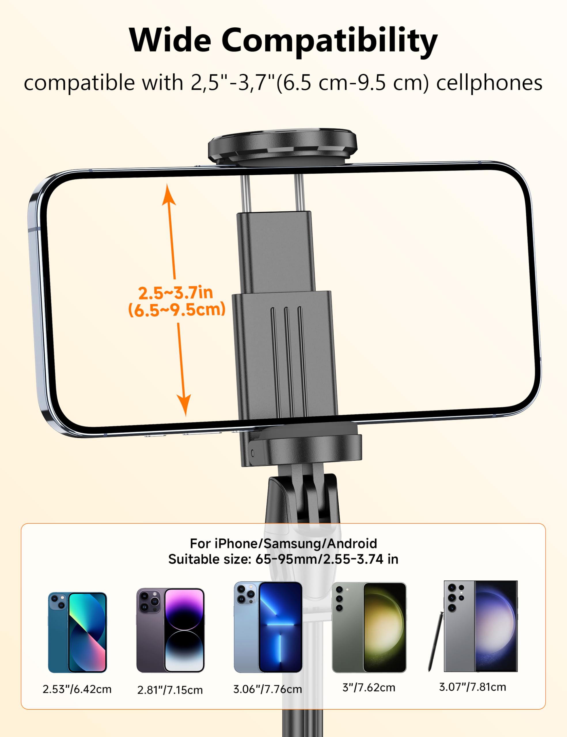 Selfieshow 68" Automatic Tripod, Auto-Open Phone Tripod Stand With Magnetic Remote, All-In-1 Extendable Selfie Stick Travel Tripods For Cell Phone 360° Rotate Stable Iphone Selfie Stick For Video Recording