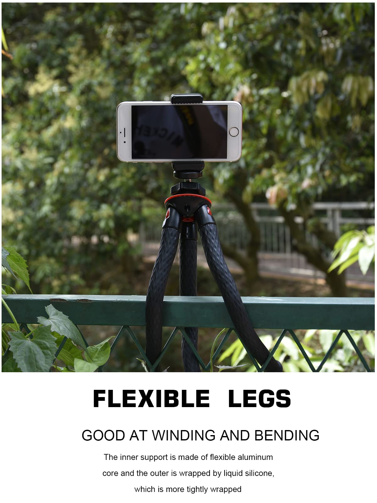 Lammcou Flexible Phone Tripod, Mini Small Tripod With Hot Shoe Cell Phone Tripod Adapter & Smartphone Remote Shutter, Octopus Flexible Table Tripod For Cell Phones Camera Vlogging