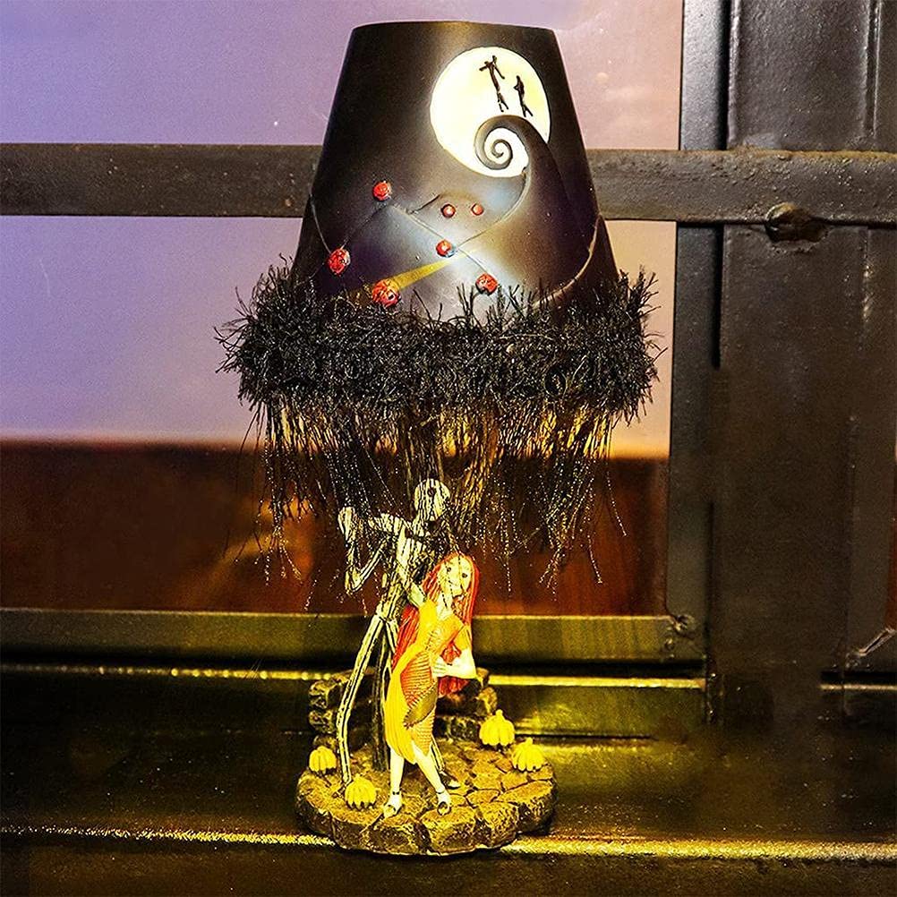 Stylebest Halloween Led Table Lamp, Light Up Desktop Moonlight Figure With Tassel Toy, Black