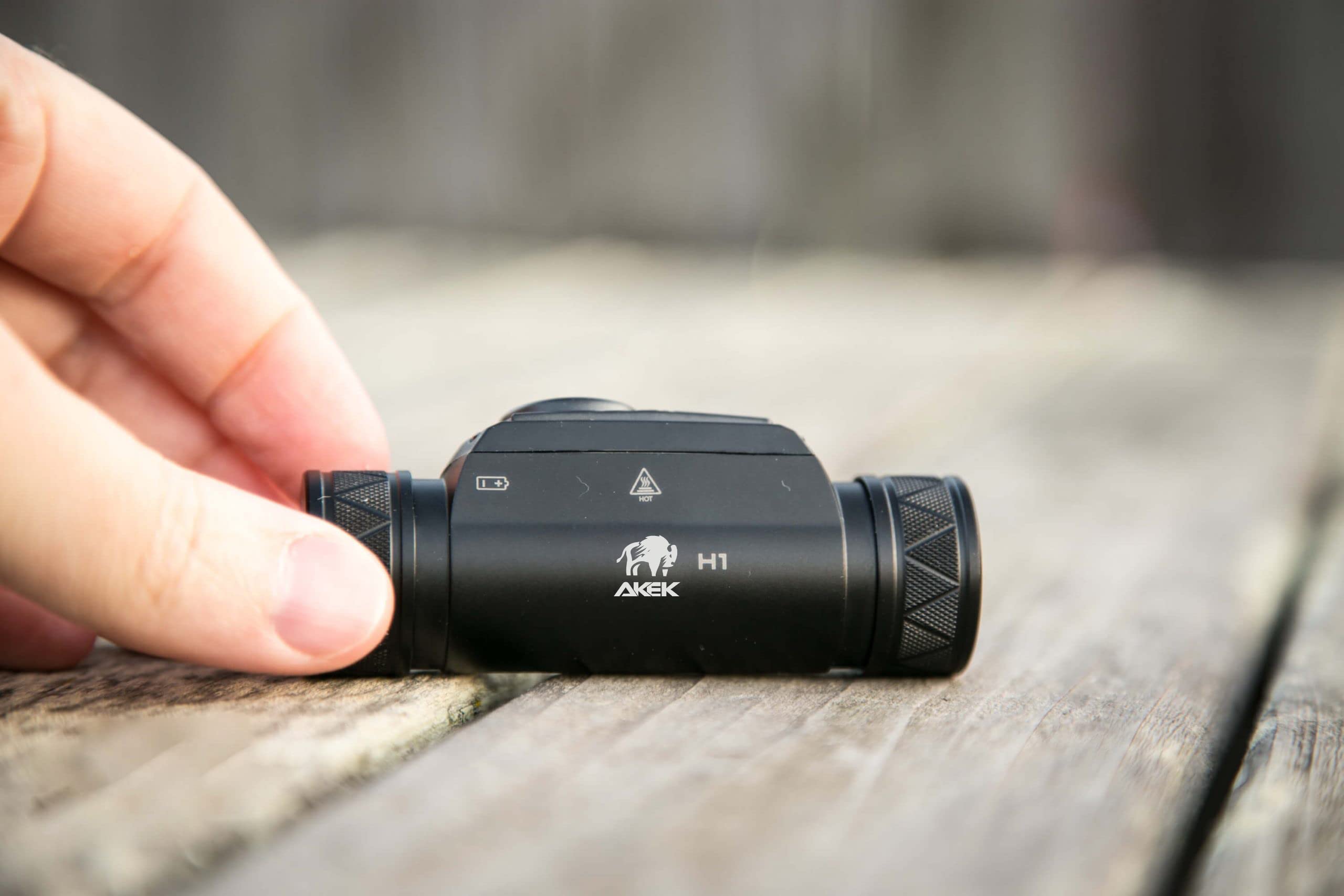 Akek Bright Rechargeable Headlamp, Strong Aluminum, Waterproof, Adjustable, Hands- Lighting For Camping, Hiking, Hunting - Durable With Long-Lasting Battery