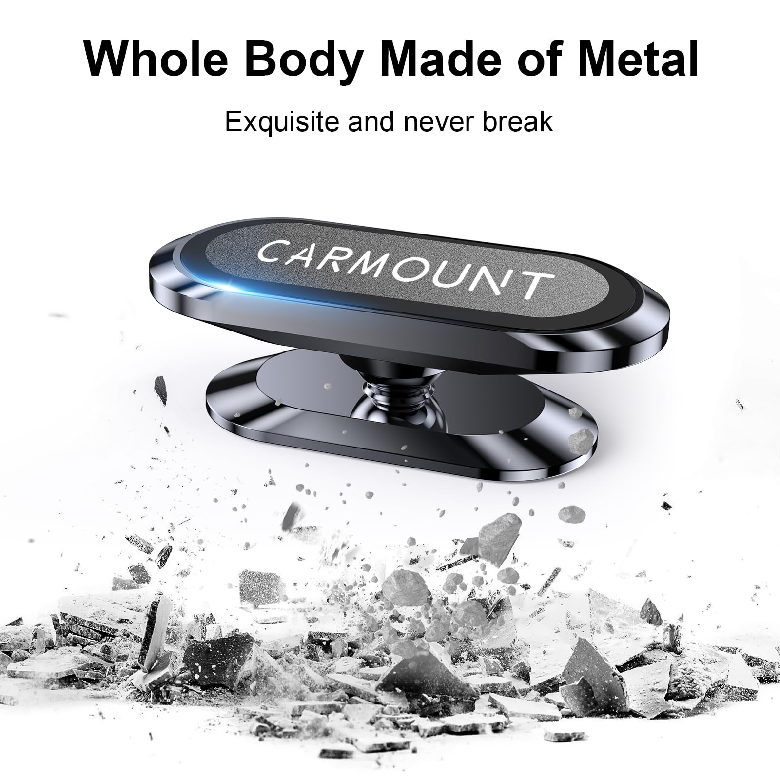 Mag-Carmount 【2-Pack】 Magnetic Phone Holder For Car【Super Magnets】Carmount 2.0 Magnetic Phone Mount【360°Rotation】Universal Dashboard Cell Phone Holders For Your Car Phone Mount For Car Mount For Iphone & All Car