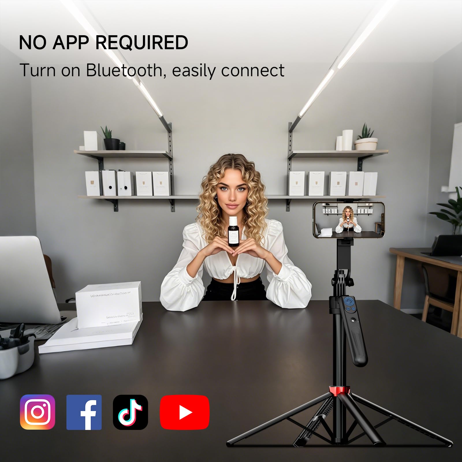 Senwow 70" Auto Face Tracking Tripod For Iphone, 360 Rotation Travel Selfie Stick Mount With Remote, Gesture Control And Fill Light, Motion Sensor Phone Tripod For Tiktok Youtube Video Vlog Recording