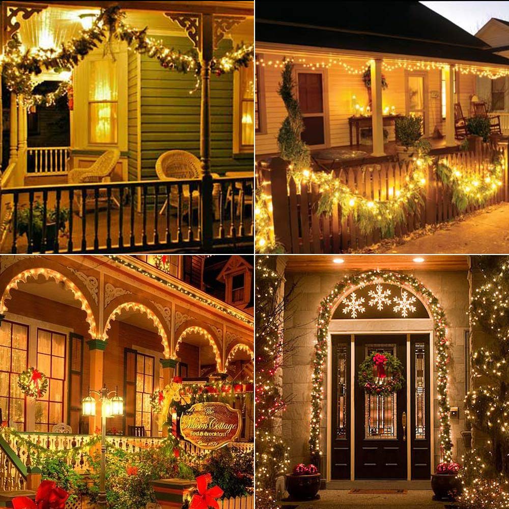Brizled 2 Pack Solar String Lights, Total 132Ft 400 Led Outdoor Solar Fairy Lights, 8 Modes Solar Twinkle Lights, Waterproof Mini Led Solar String Lights For Christmas Garden Party Decor, Warm White