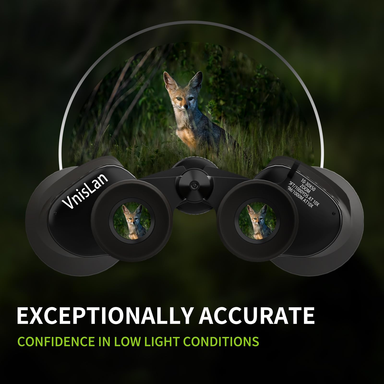 Vnislan 10-30X50 Hd Zoom Binoculars For Adults With High-Powered & Image Stabilization - Waterproof, Clear Low-Light Vision Binos For Bird Watching, Hunting, Travel, Cruise Ship Use