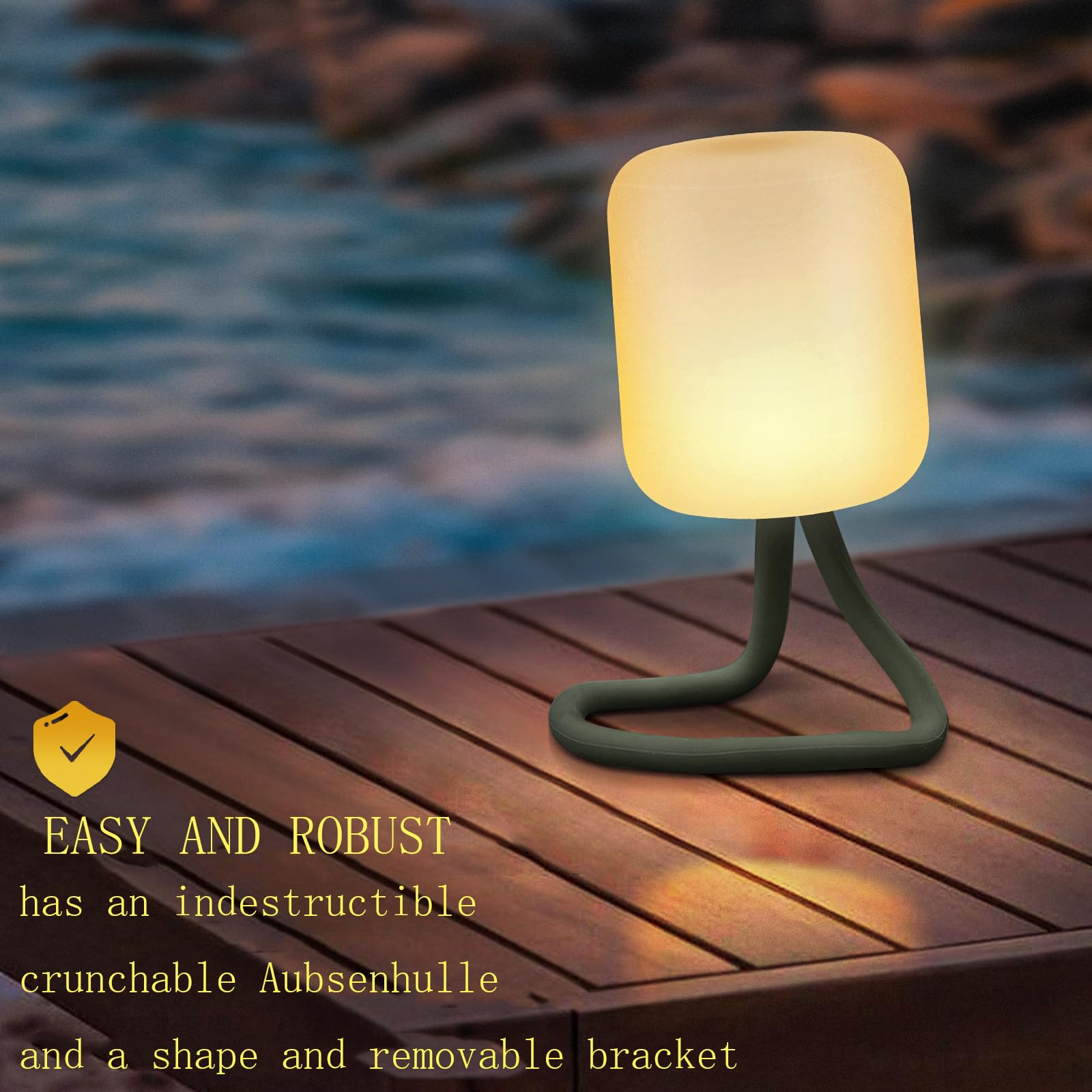 Himmel Camping Lamp,Portable Outdoor Lamp For Hanging,Standing And Mounting,Warm Or White Lighting Camping Lamp,Rechargeable Hang Lampe Outdoor,Table Lamp For Living Room And Bedroom (Gray)
