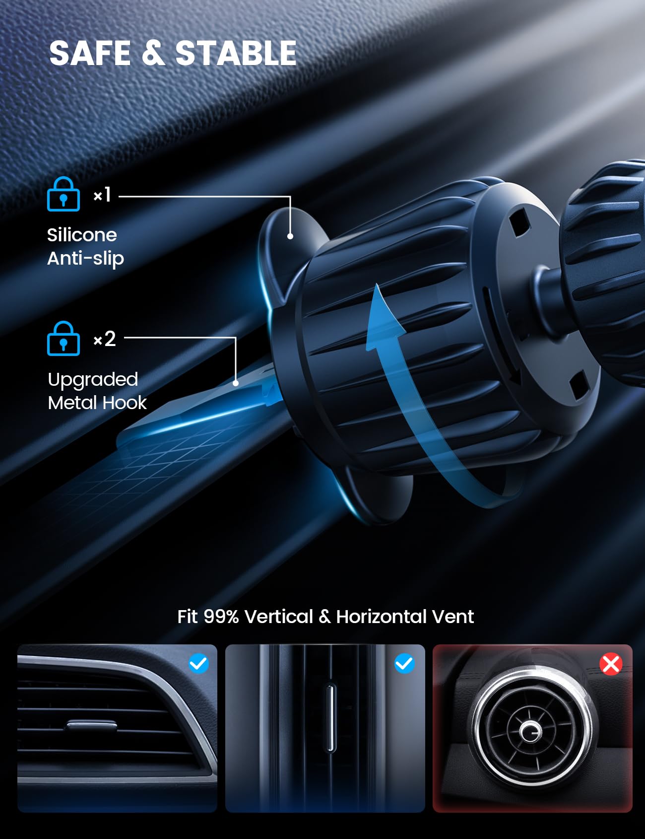 Lamicall For Magnetic Car Mount Charger - [ Cooling Fast Charging] 15W Wireless Car Charger - Hands  Magnetic Car Phone Holder Charger Vent For Iphone 16 15 14 13 12 Pro Max Case