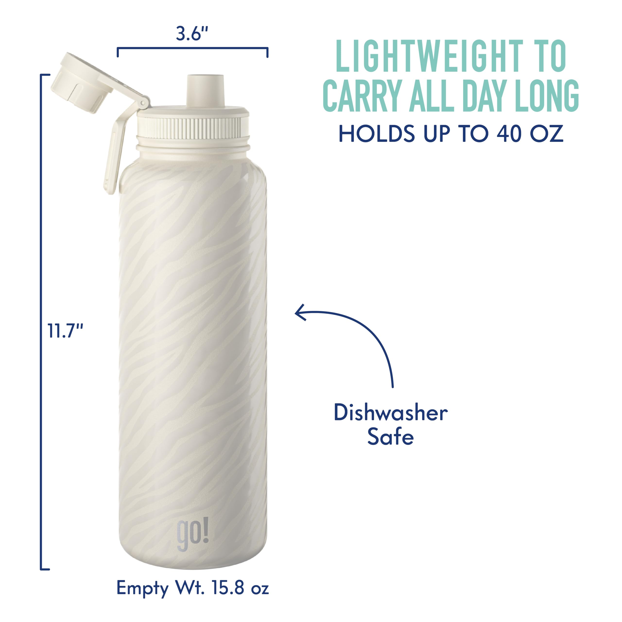 40Oz Stainless Steel Sports Bottle With Triple Insulation & Copper Lining – Keeps Drinks Cold