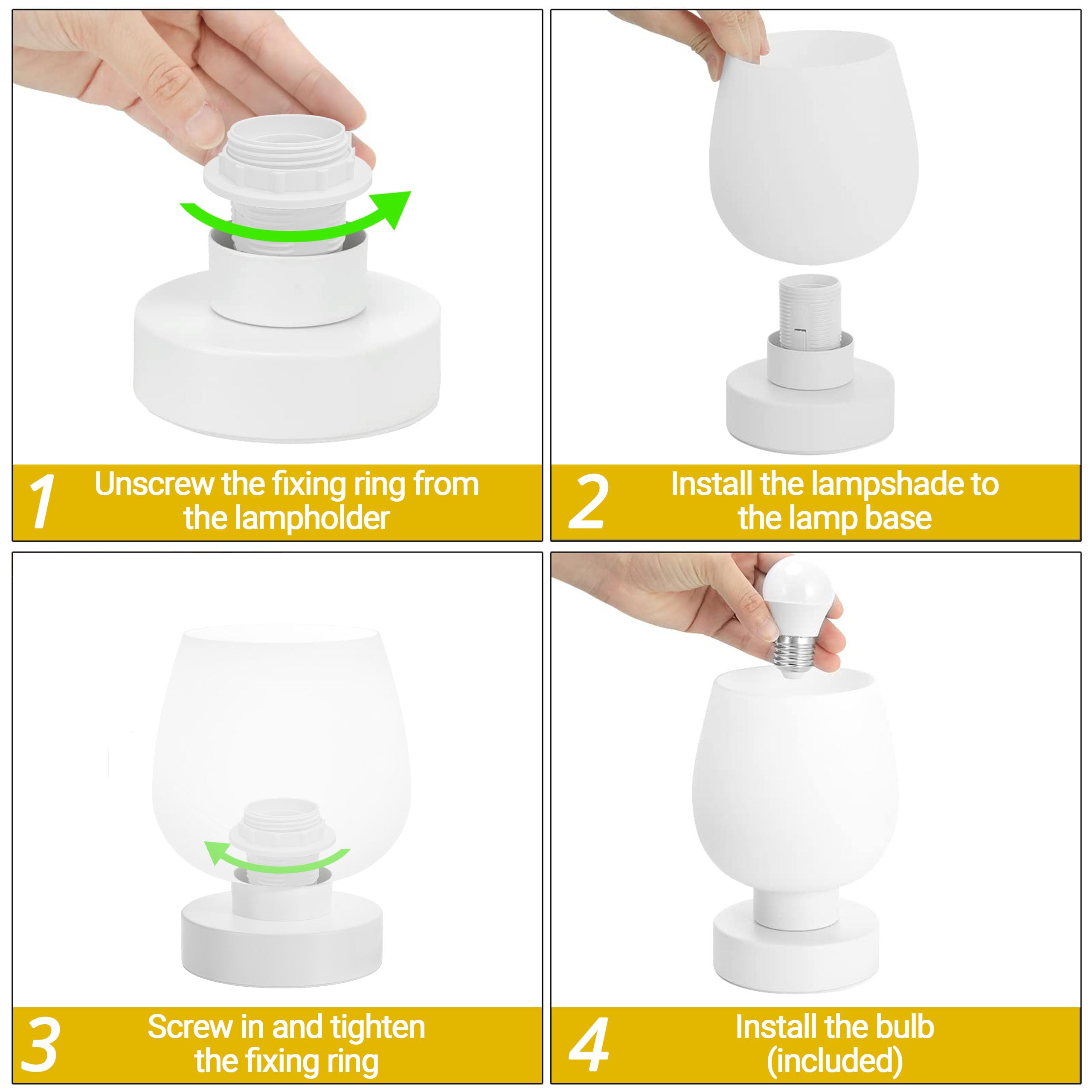 Ecoespti Touch Bedside Lamp, Mini Stepless Dimmable Table Lamps For Bedroom For Night Stands, Small Desk Lamp With Brightness Memory, Usb Charging Ports, Warm Led Bulb, White, Round Shape, 1 Set