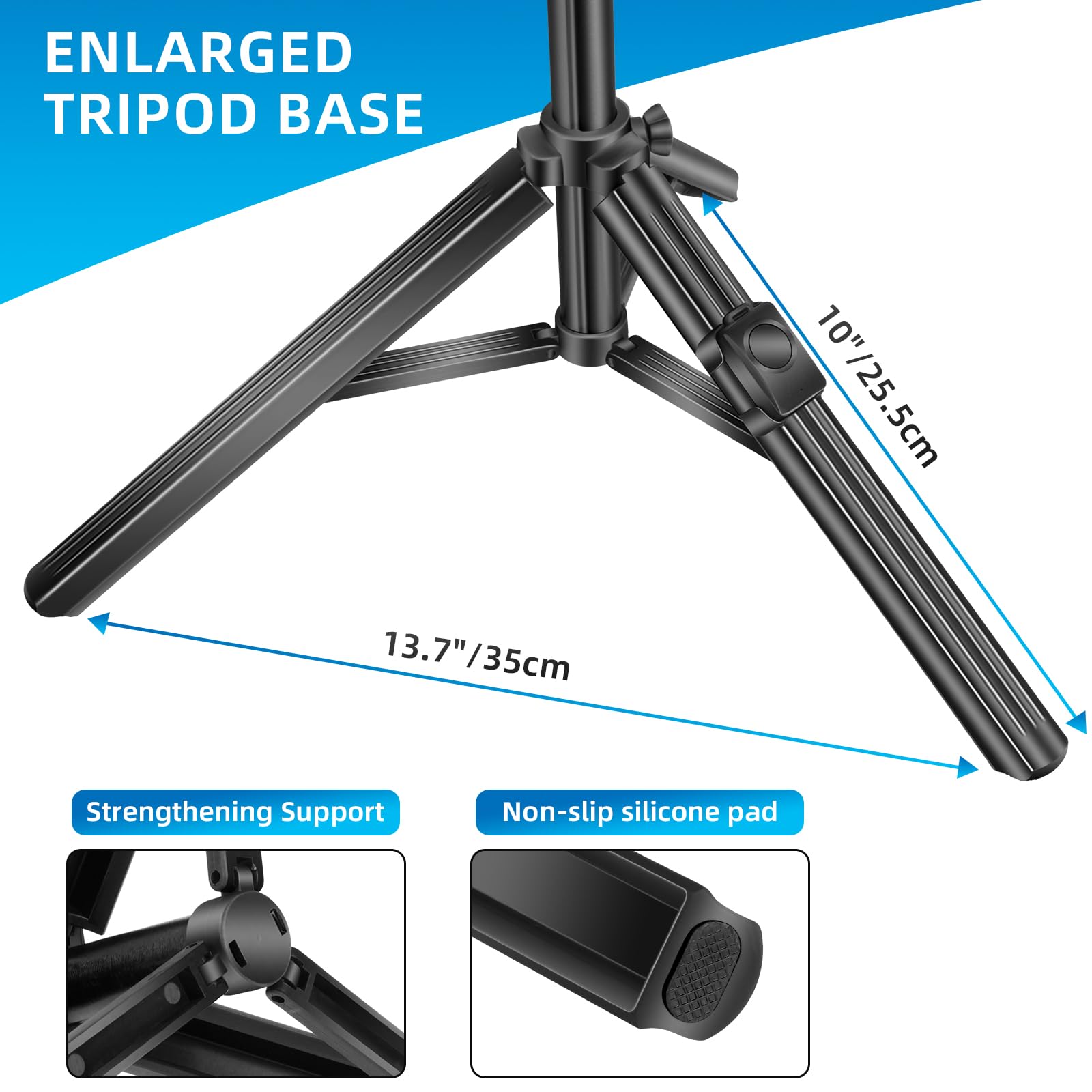 Qzsd Selfie Stick Phone Tripod - 72" Aluminum Lightweight Tripod For Iphone With Detachable Wireless Remote And Phone Holder, Portable Stand Compatible With Iphone/Android