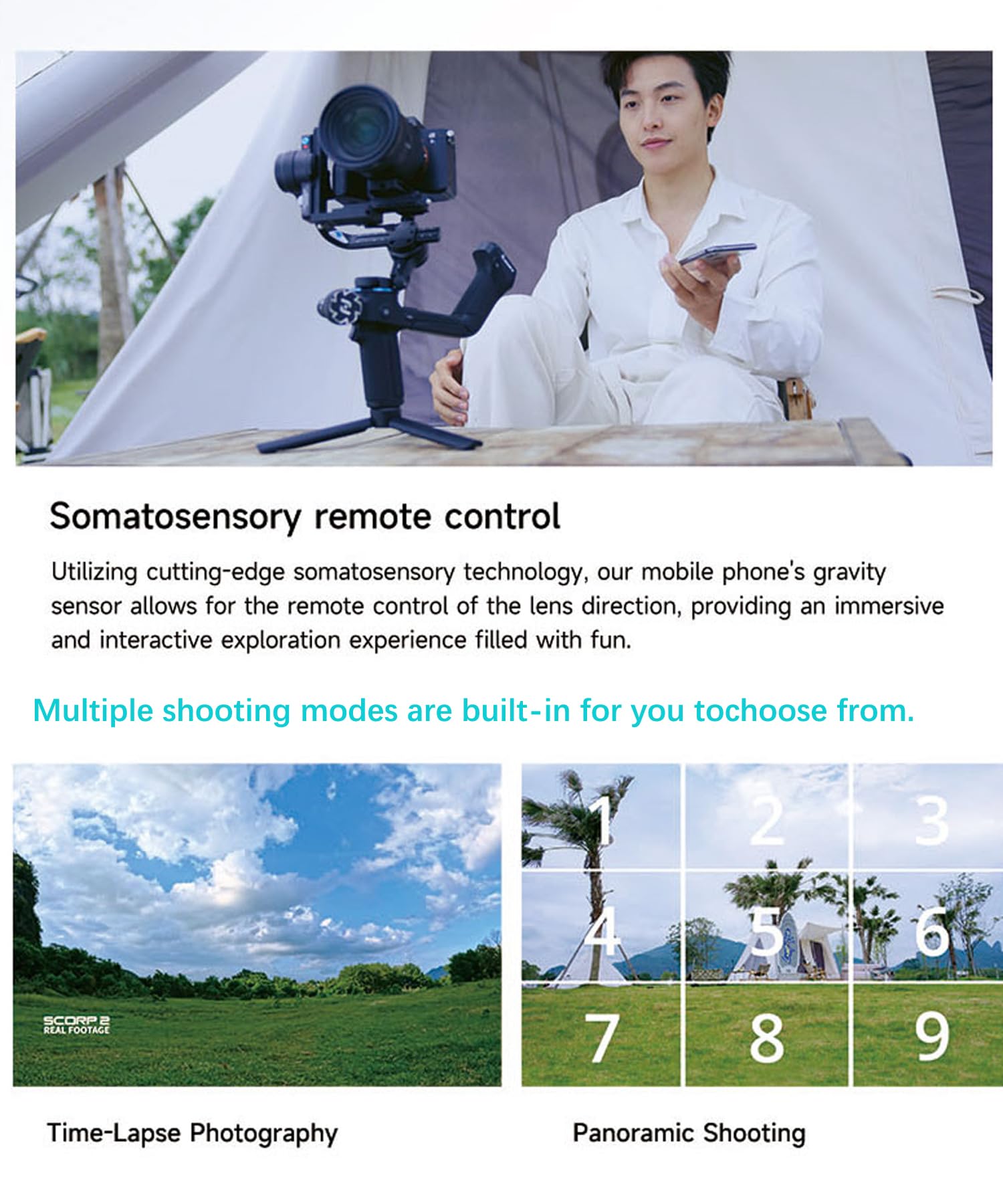 Feiyutech Scorp 2 Kit Gimbal Stabilizer For Dslr And Mirrorless Camera,Built-In Ai Tracking,3-Axis Gimbal For Sony/Canon/Nikon/Fujifilm, Max 5.51Lbs,Touch Screen, Native Vertical Shooting With Case