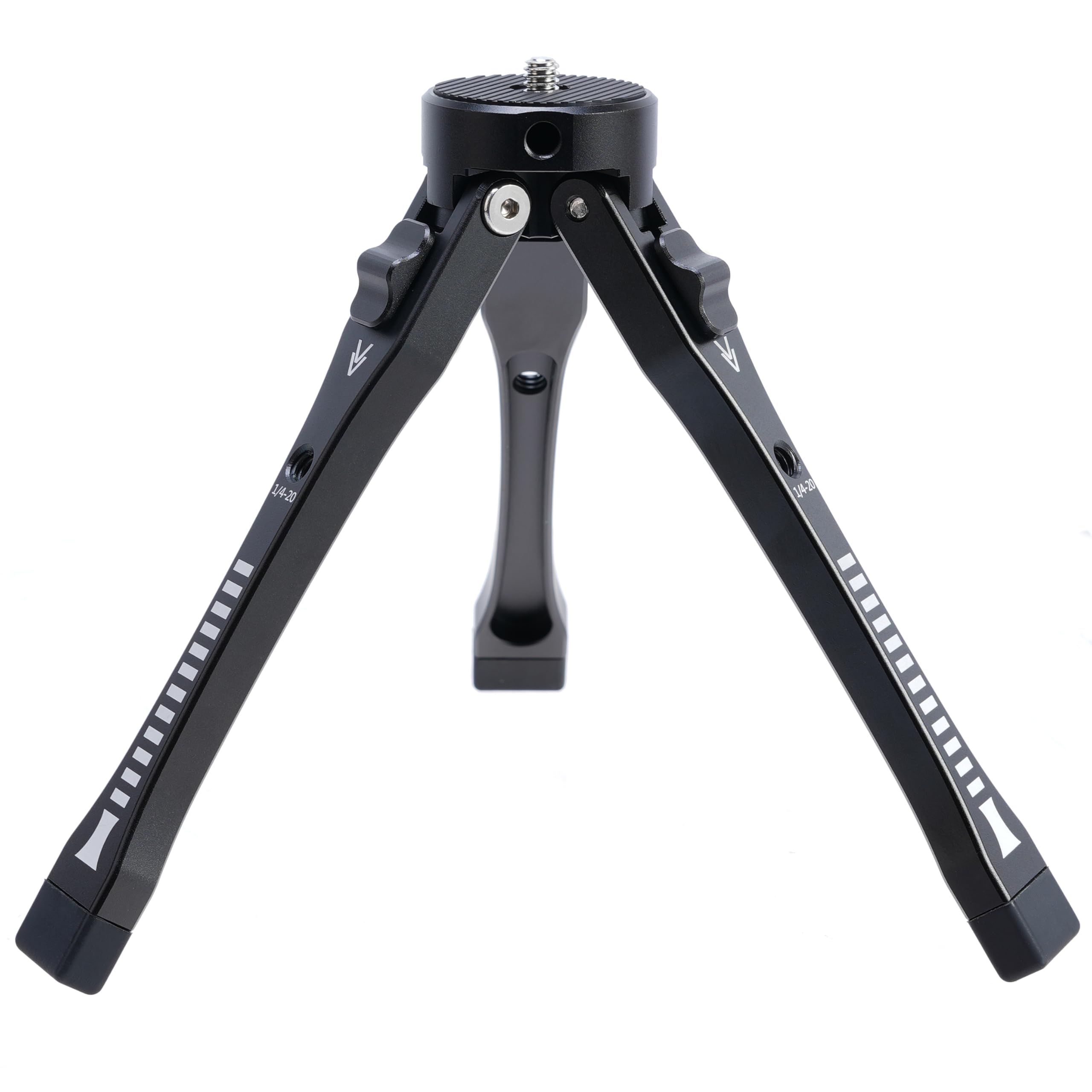 Focusfoto Aluminum Alloy Mini Adjustable Desktop Tripod - 4-Level Height (45Mm-165Mm) With 1/4"-20 Screw Holes, Foldable Hand Grip & Expandable Design For Phone/Camera Accessories