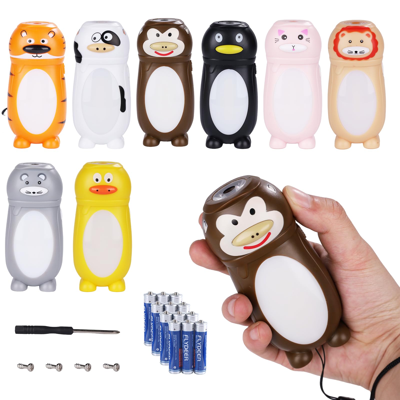 Kunhe 8 Pack Stocking Stuffers Christmas  Kids Small Mini Led Flashlight Camping Essentials For Kidstoddlers Lantern Flashlight Cute Flashlight Girls Boys  To Christmas
