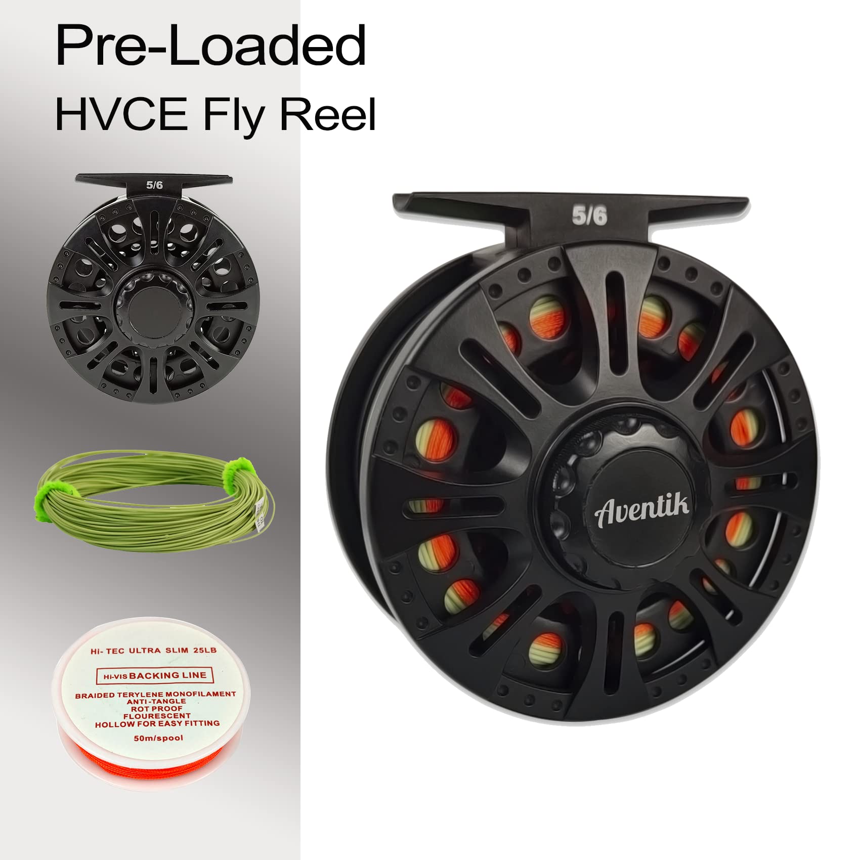 Eupheng Aventik Fly Fishing Reel 3/4/5/6/7/8/9 Pre-Loaded Fly Reel With Line Combo