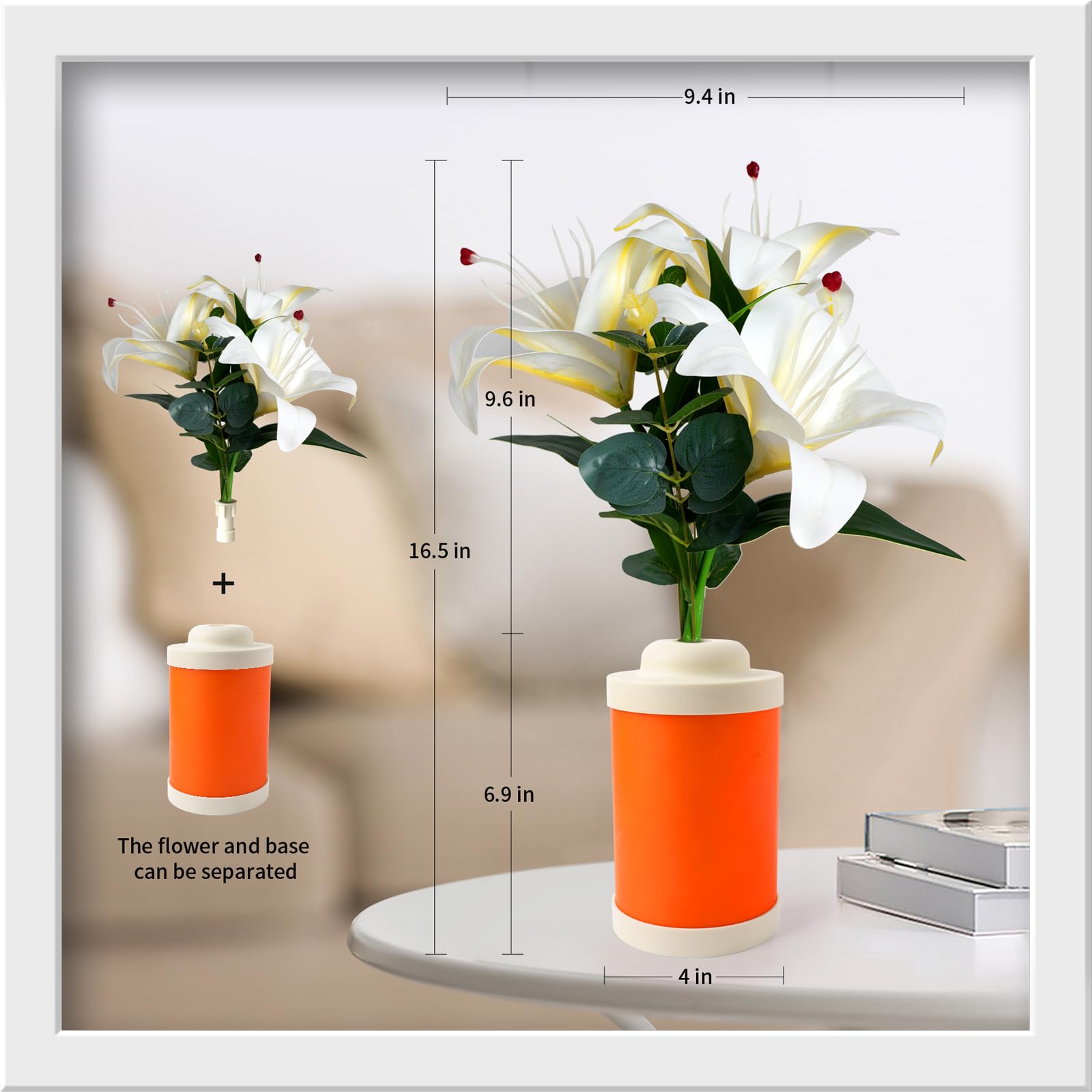 Oputik Lily Flower Table Lamp,Artificial Flowers Touch Lamp Night Light For Bedside Bedroom Living Room,Wedding Hotel Home Decor,Christmas Birthday For Women/Mom/Kids And Friend