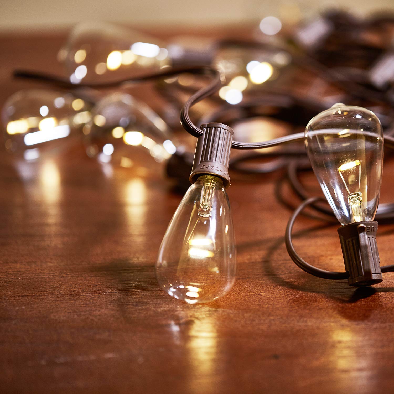 Zhongxin Solar String Lights Outdoor, Patio Lights String Waterproof With 10 Classic St38 Led Edison Bulbs, Perfect For Garden, Backyard, Pergola, Party, Cafe, Bistro, Wedding, Camping Decoration
