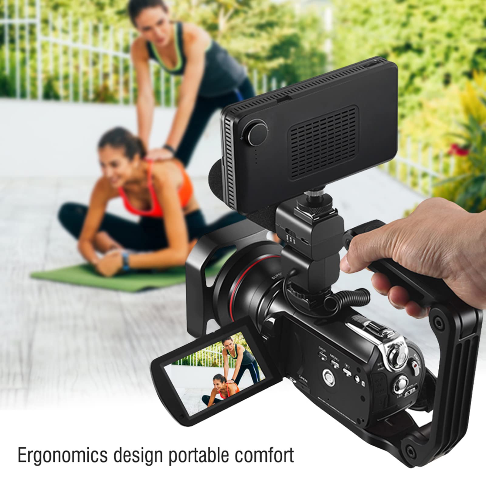 Fydun Video Action Stabilizing Handle Grip Handheld Stabilizer U Grip For Dslr Camera, Black, 1/4-20 Connector, Compatible With Dslr, Digital Video Camera