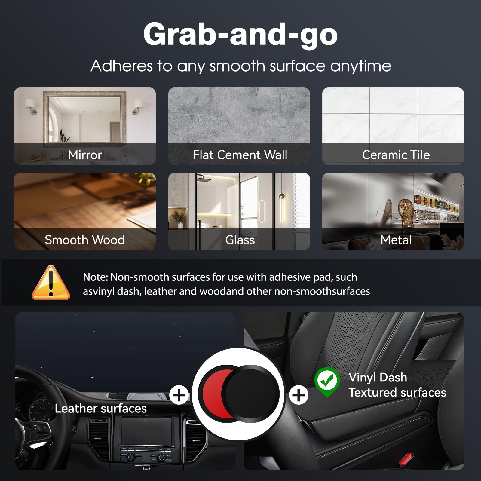 Jikasho Vacuum Magnetic Suction Phone Holder, Foldable And Retractable Hands- Suction Cup Phone Mount For Car/Gym/Mirror/Smooth Surface, Compatible With Iphone Android And All Smartphones (Black)