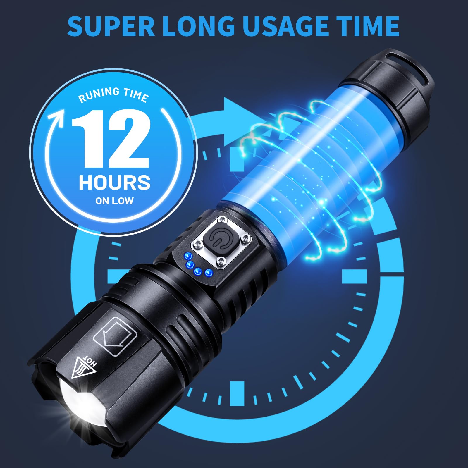 Crazybrace Rechargeable Flashlights High Lumens, 990,000 Lumen Brightest Led Flashlight With 5 Modes & 12H Long Runtime, Powerful Waterproof Handheld Flash Light, Super Bright Flashlight For Home, Camping