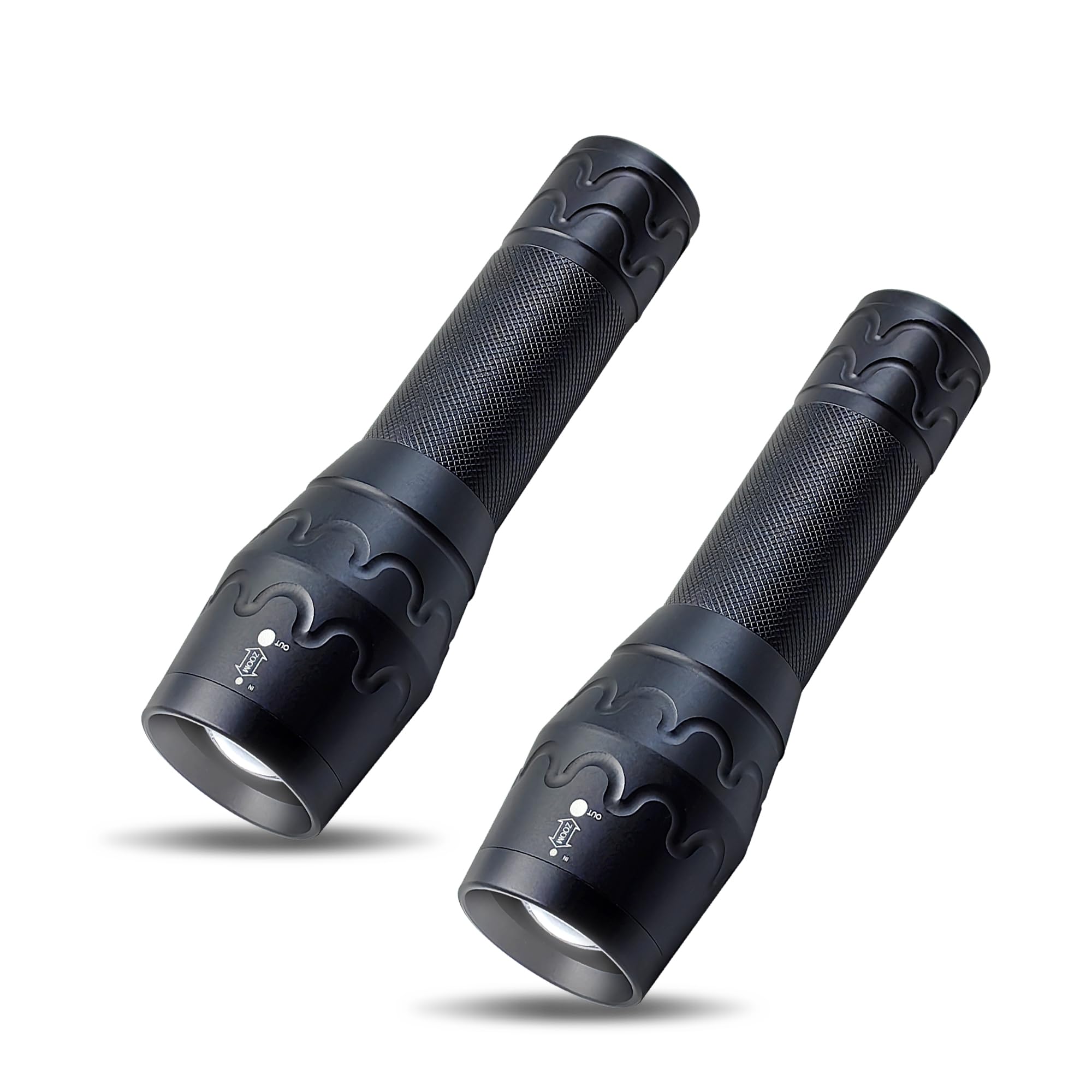 Decaker Tactical Flashlight 3000 Lumens - Zoomable, Waterproof, Single Mode Led Flashlights For Camping, Hiking, Emergency,2-Pack