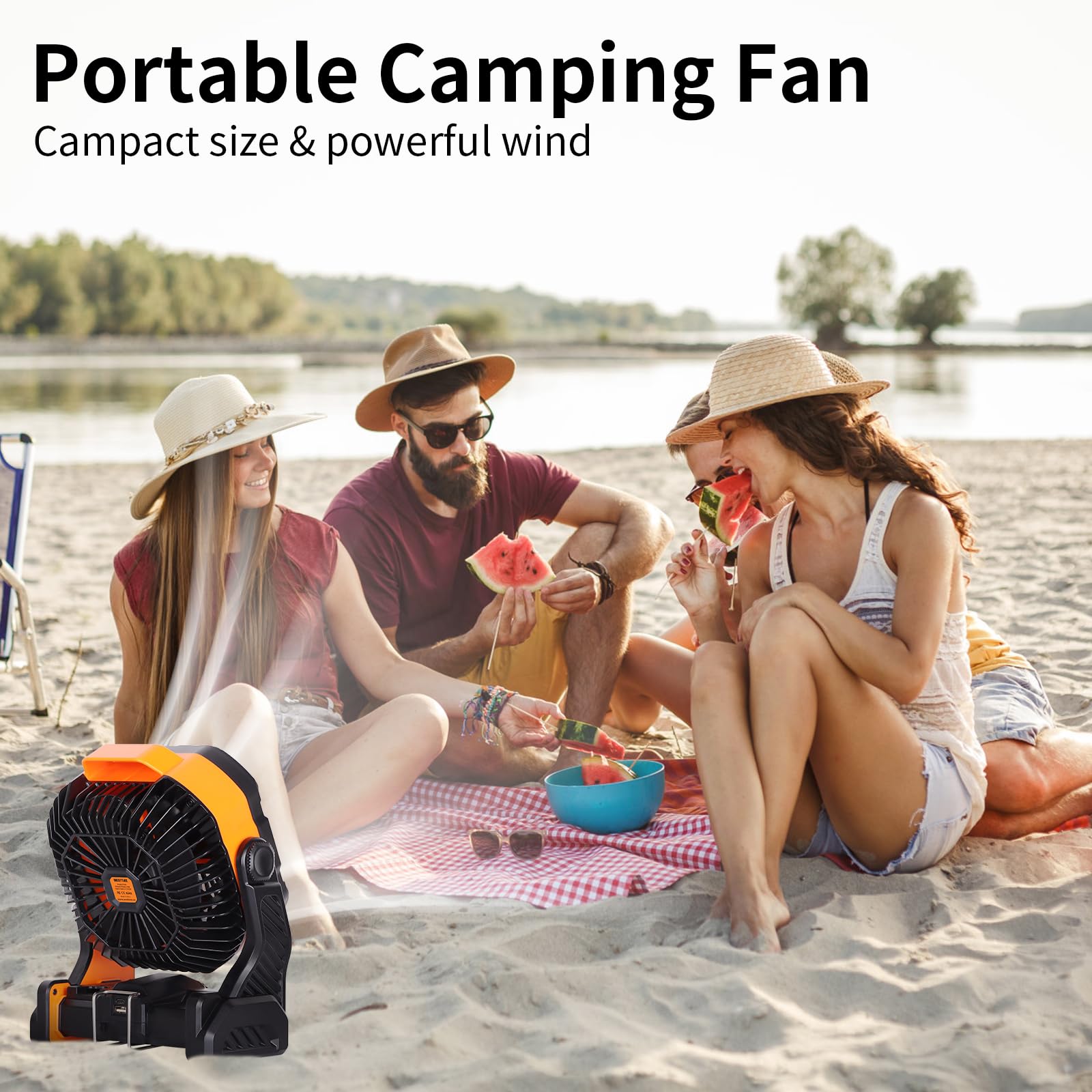 Portable fan with powerful 20000mAh battery ideal for outdoor events and travel Koospark