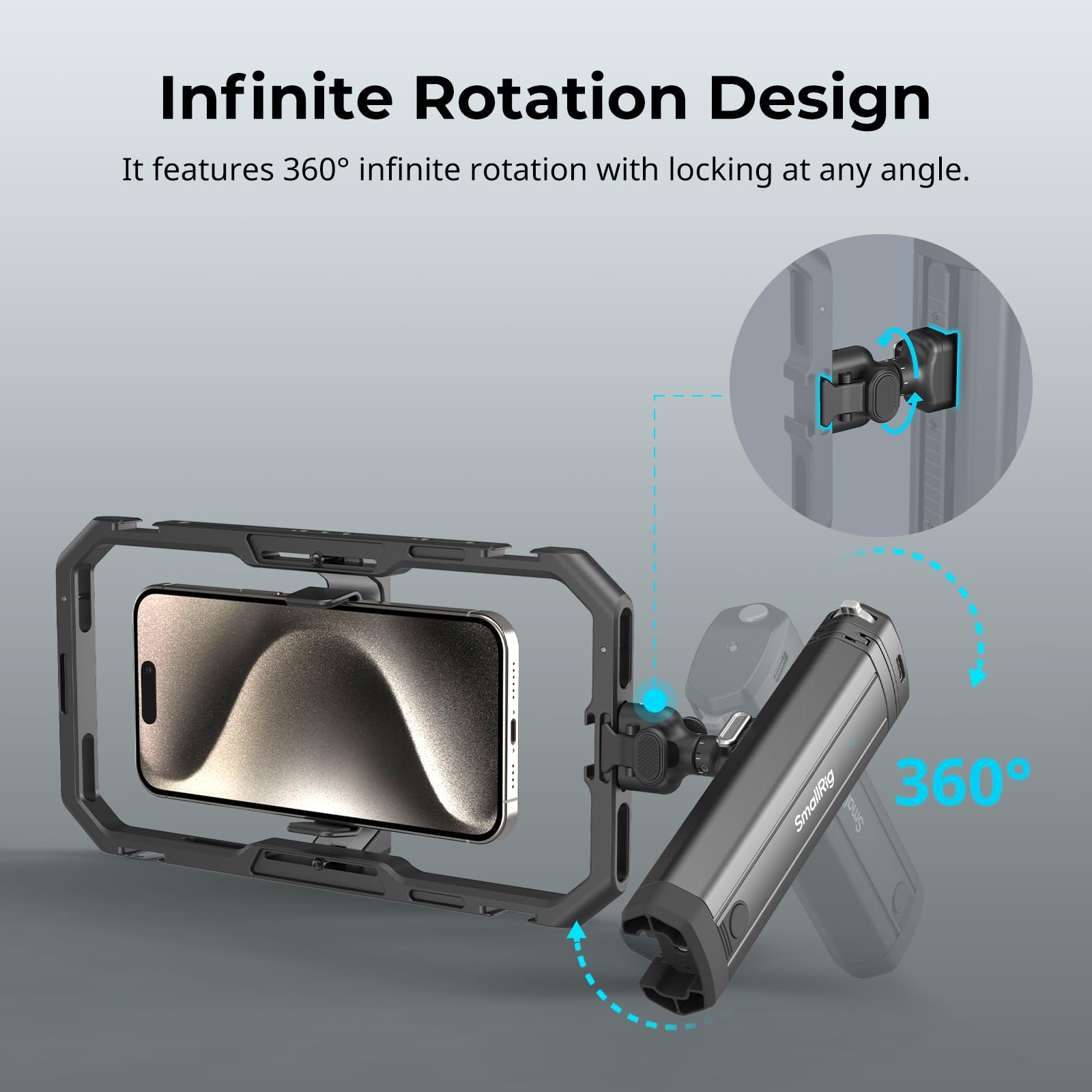 Smallrig Rotatable Bilateral Quick Release Side/Top Handle With Wireless Control And M.2 Ssd Enclosure, For Hawklock Mobile Phone Quick Release Ecosystem - 4841
