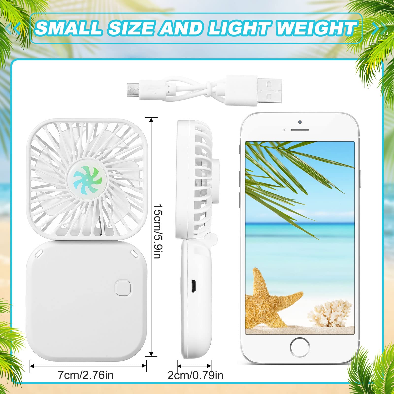 Hortsun 12 Pack Personal Necklace Fans Portable Neck Hanging Mini Handheld Hand Held Fan For Cooling