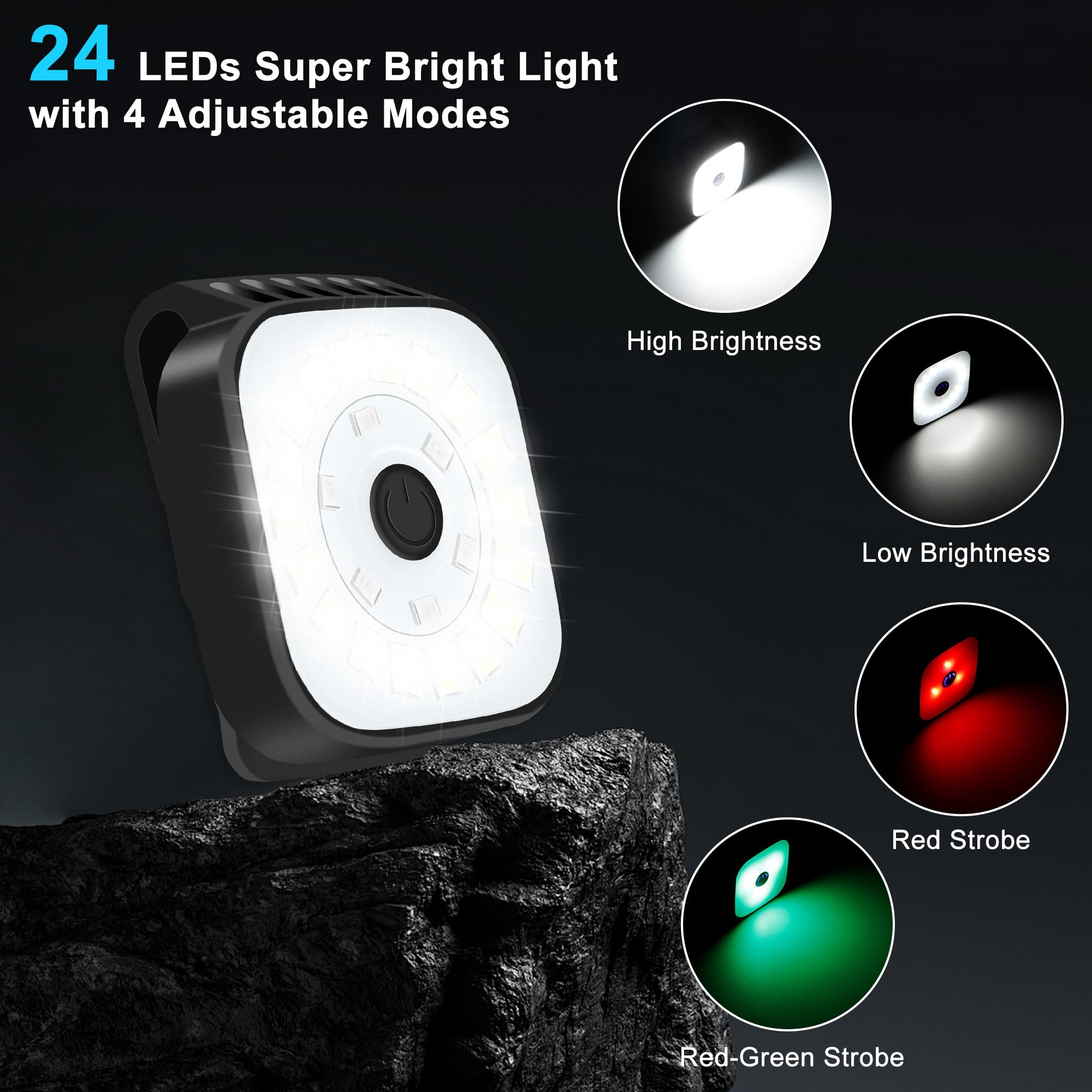 Redaica 2 Pack Running Lights For Runners - Dog Walking Light At Night, 12 Led Clip On Flashlight For Night Safety, High Brightness Chest Light Jogging Gear For Men Women