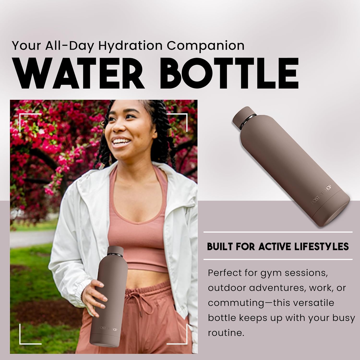 Stainless Steel Water Bottle - 24 Oz Water Bottle For Men & Women - Leak Proof Reusable