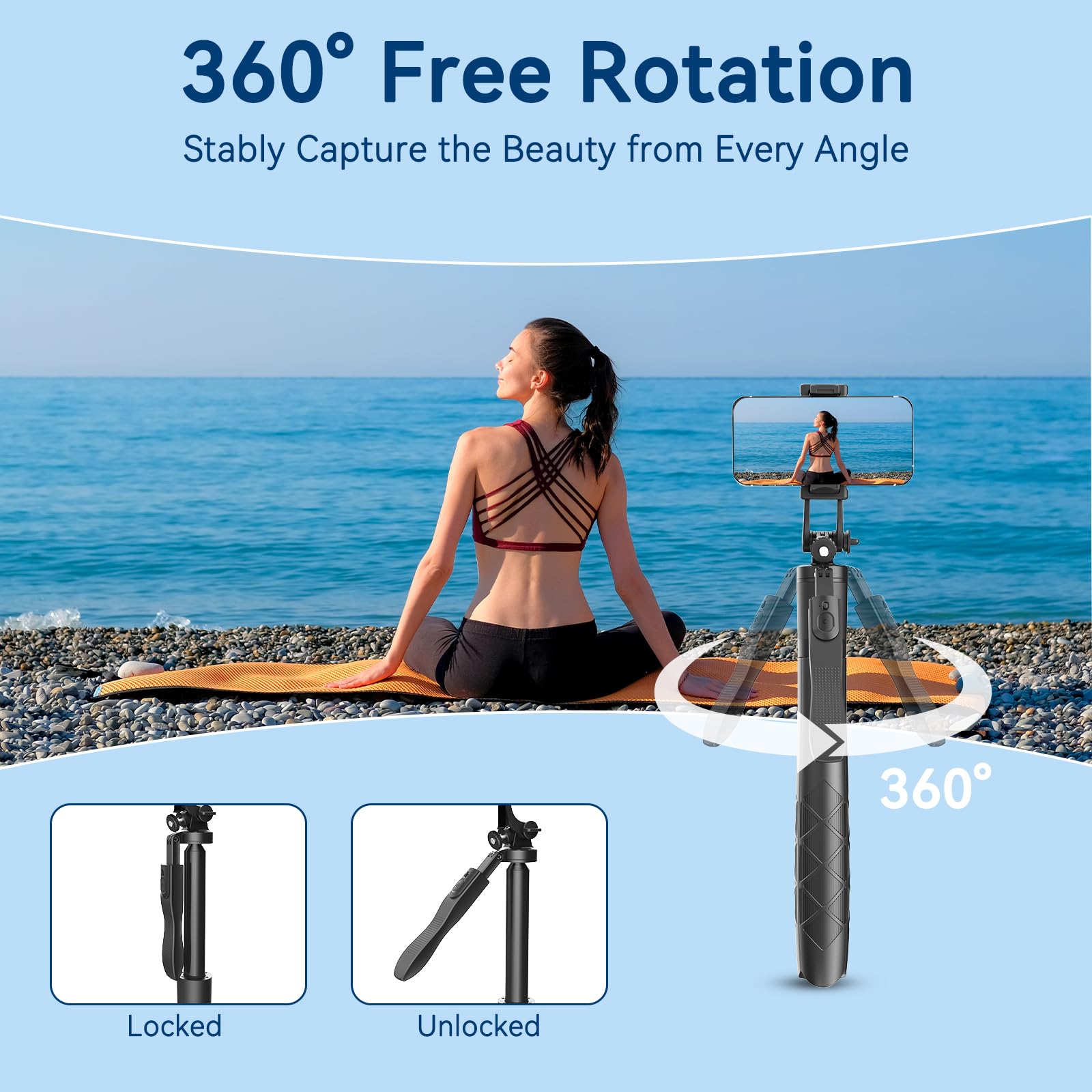 Giecy 60" Tripod & Selfie Stick For Iphone, Phone Tripod Stand With Wireless Remote And Led Fill Light, Portable Selfie Stick Tripod Compatible With Iphone Android Phone, Camera, Gopro (60")