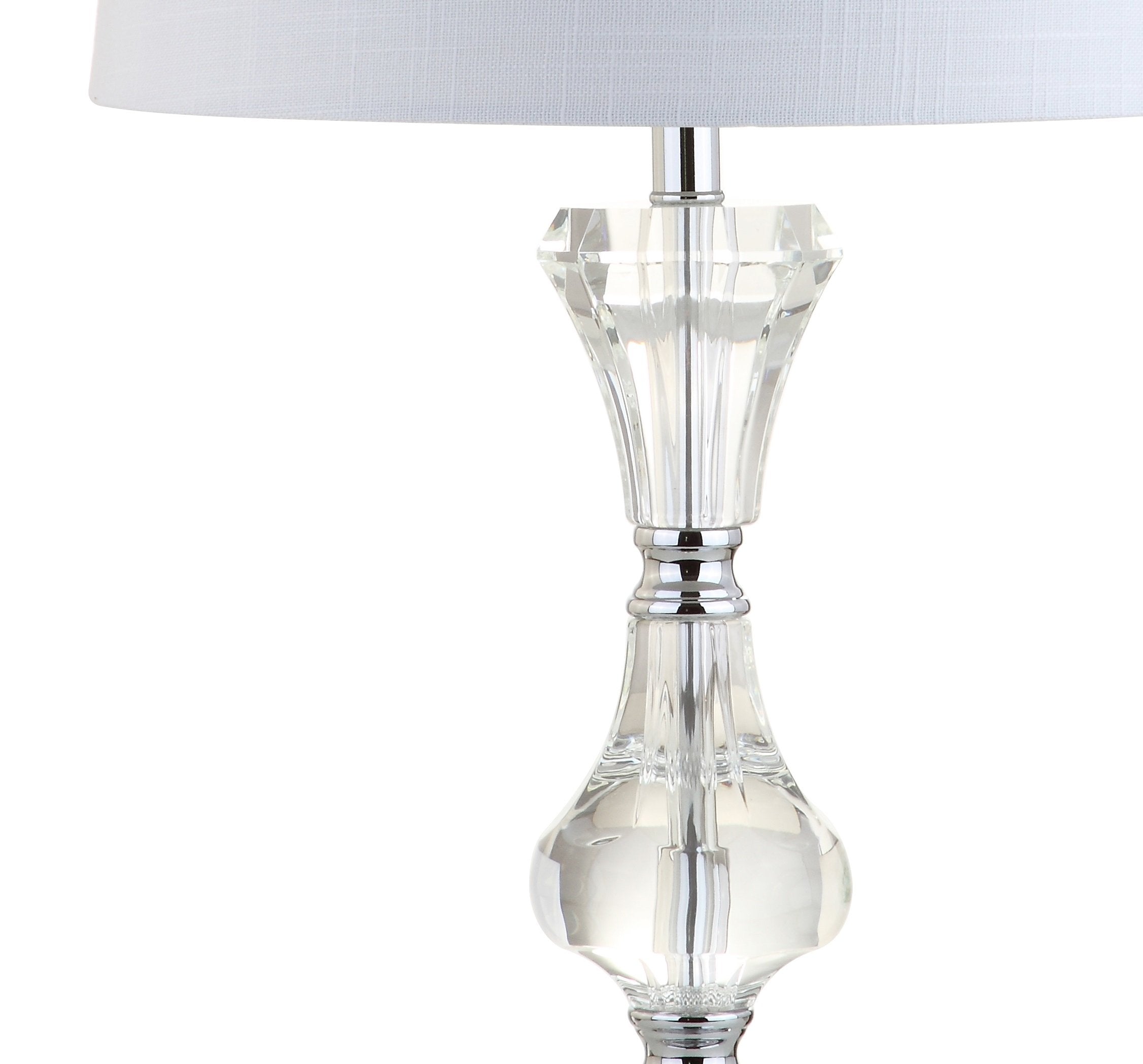 Jonathan Y Jyl2040A Riley 25" Crystal Led Table Lamp Transitional Glam Contemporary Bedside Desk Nightstand Lamp For Bedroom Living Room Office College Bookcase Led Bulb Included, Clear