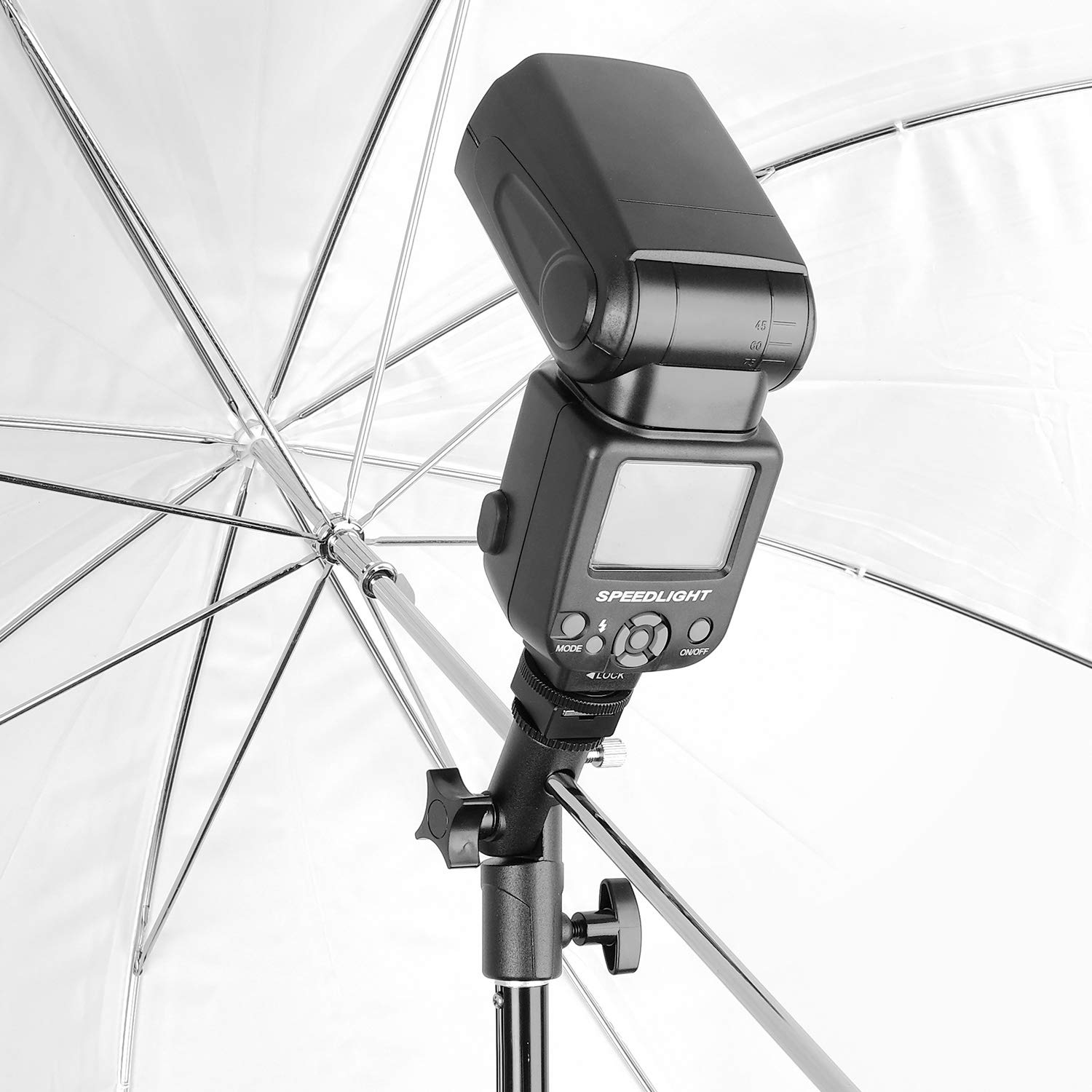 Chromlives Updated Version Flash Bracket-Light Stand Flash Mount Cold Shoe Flash Stand Photography Camera Umbrella Holder Bracket E Type For Dslr Camera Canon Nikon Pentax Olympus Nissin Metz And Dslr