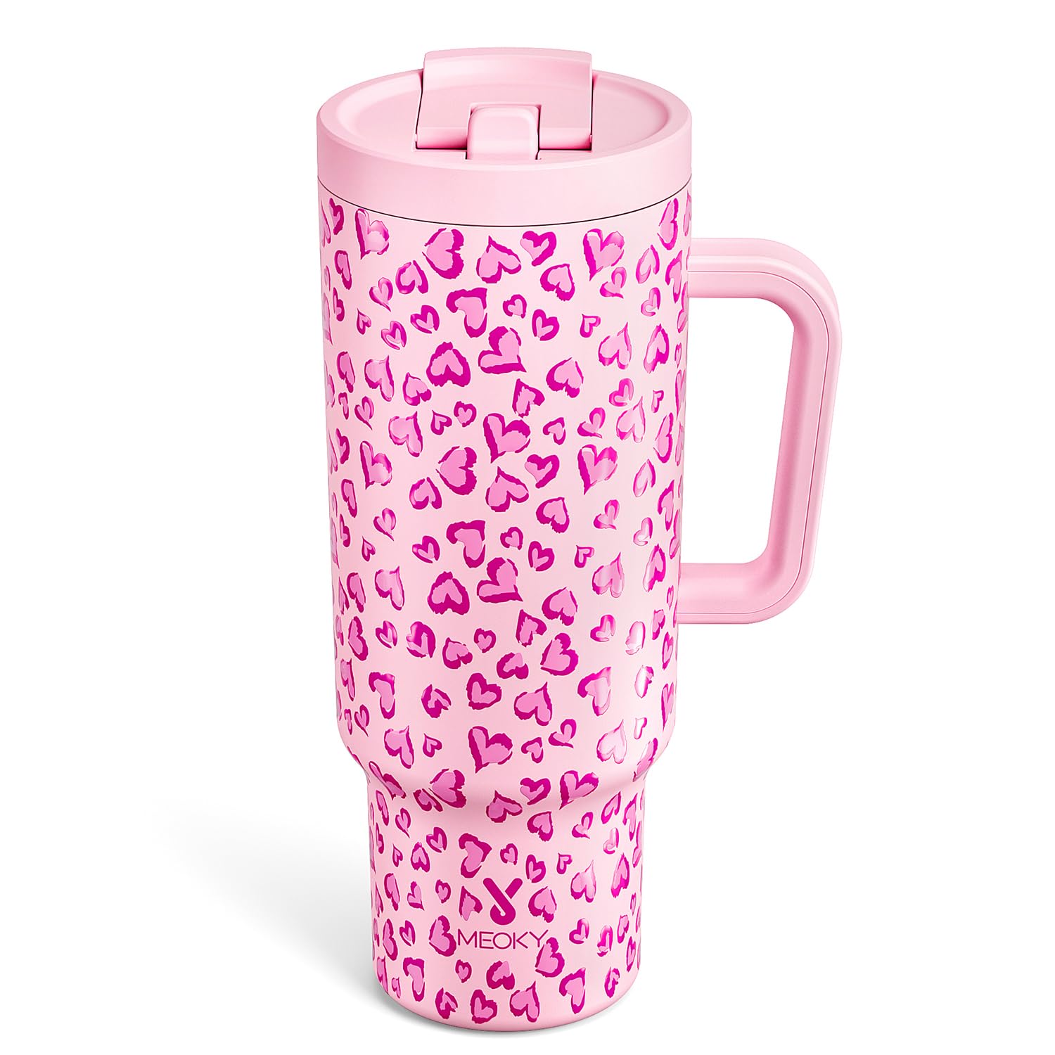 Meoky 40 Oz Tumbler With Handle And Flip Straw, 100% Leakproof Tumbler With Lid And Straw