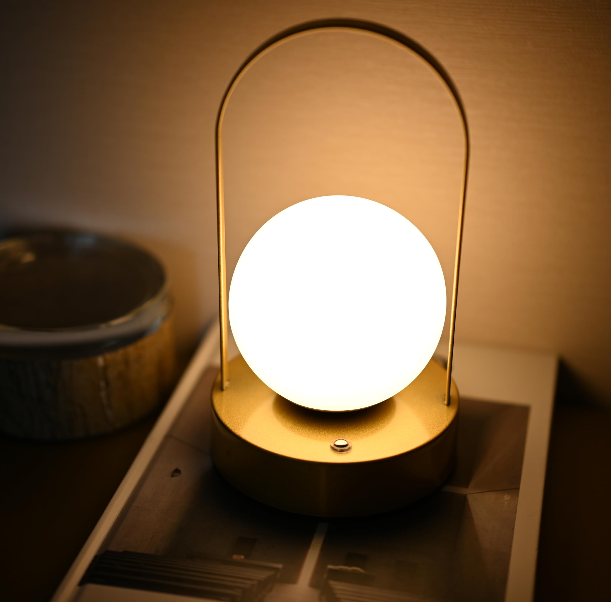 Sveudvdis Portable Table Lamp, Touch Lamp Dimmable Cordless Rechargeable Desk Lamp Bedside Lamp For 3-Mode Lighting Night Lamp Lantern For Home Bedroom