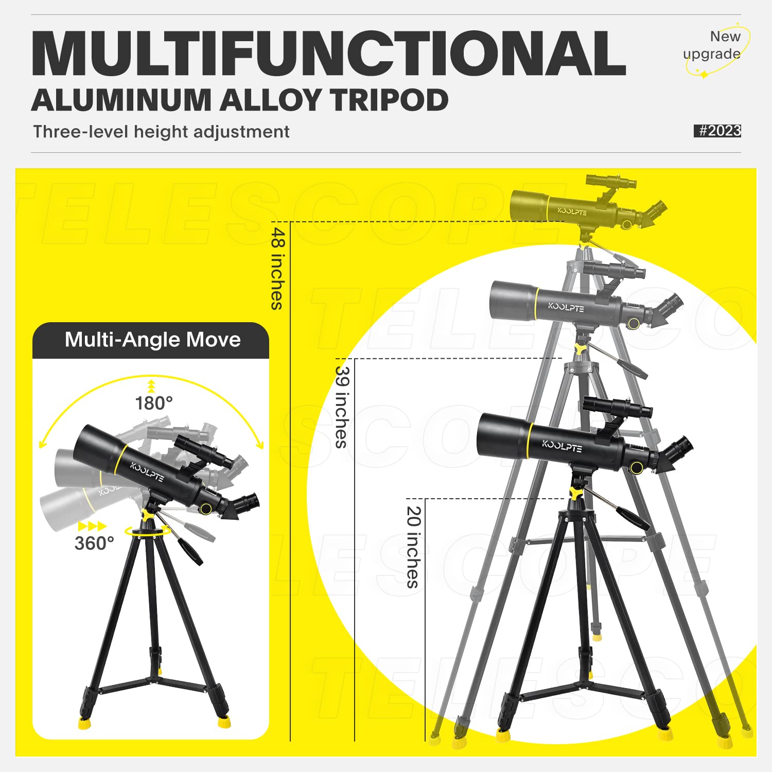Koolpte Telescope, 70Mm Aperture 400Mm Az Mount Astronomical Refracting Telescopes (20X-200X) For Kids & Adults, Portable Travel With Tripod Phone Adapter, Remote Control, Easy To Use, Black